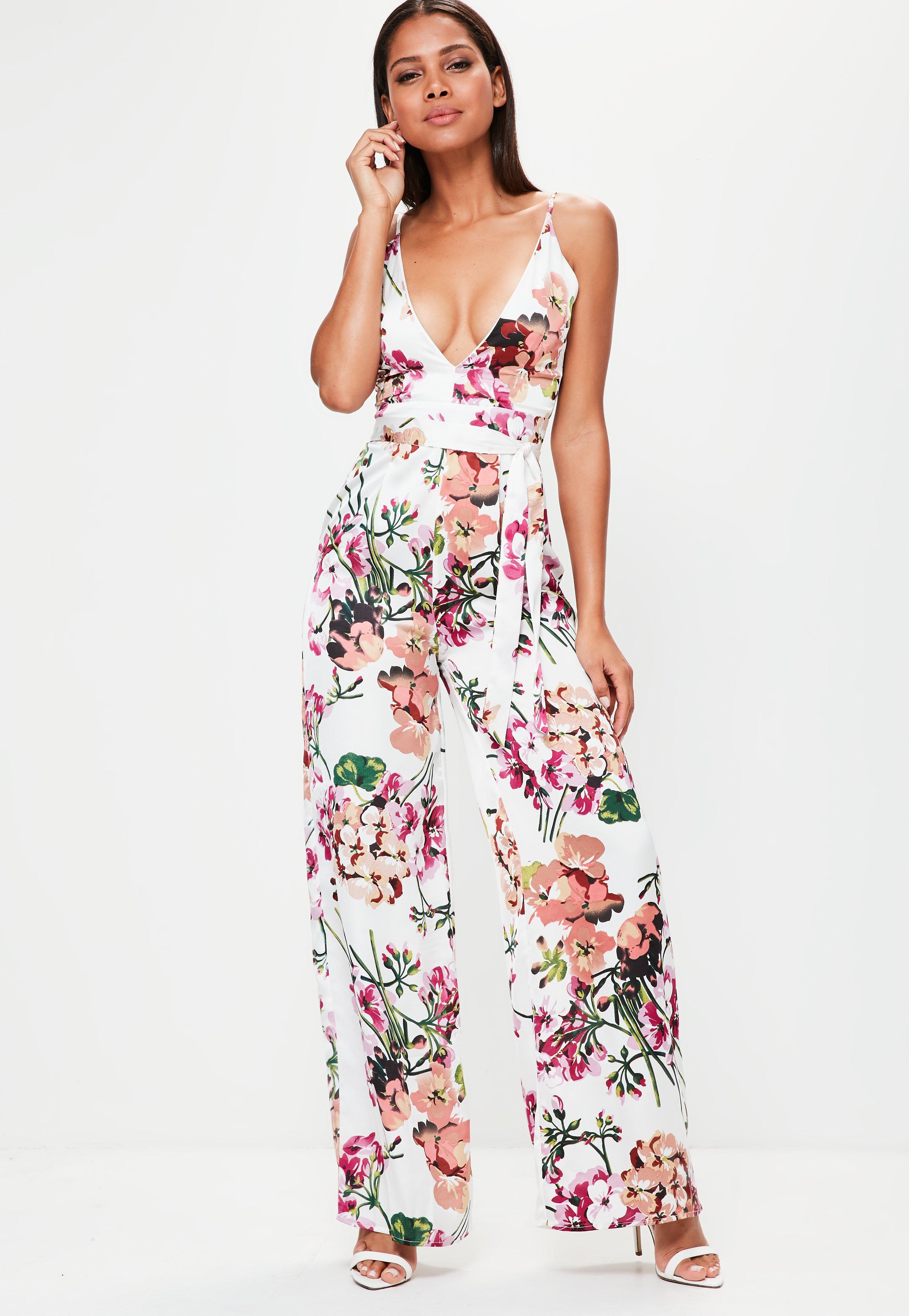 Missguided floral jumpsuit Clearance