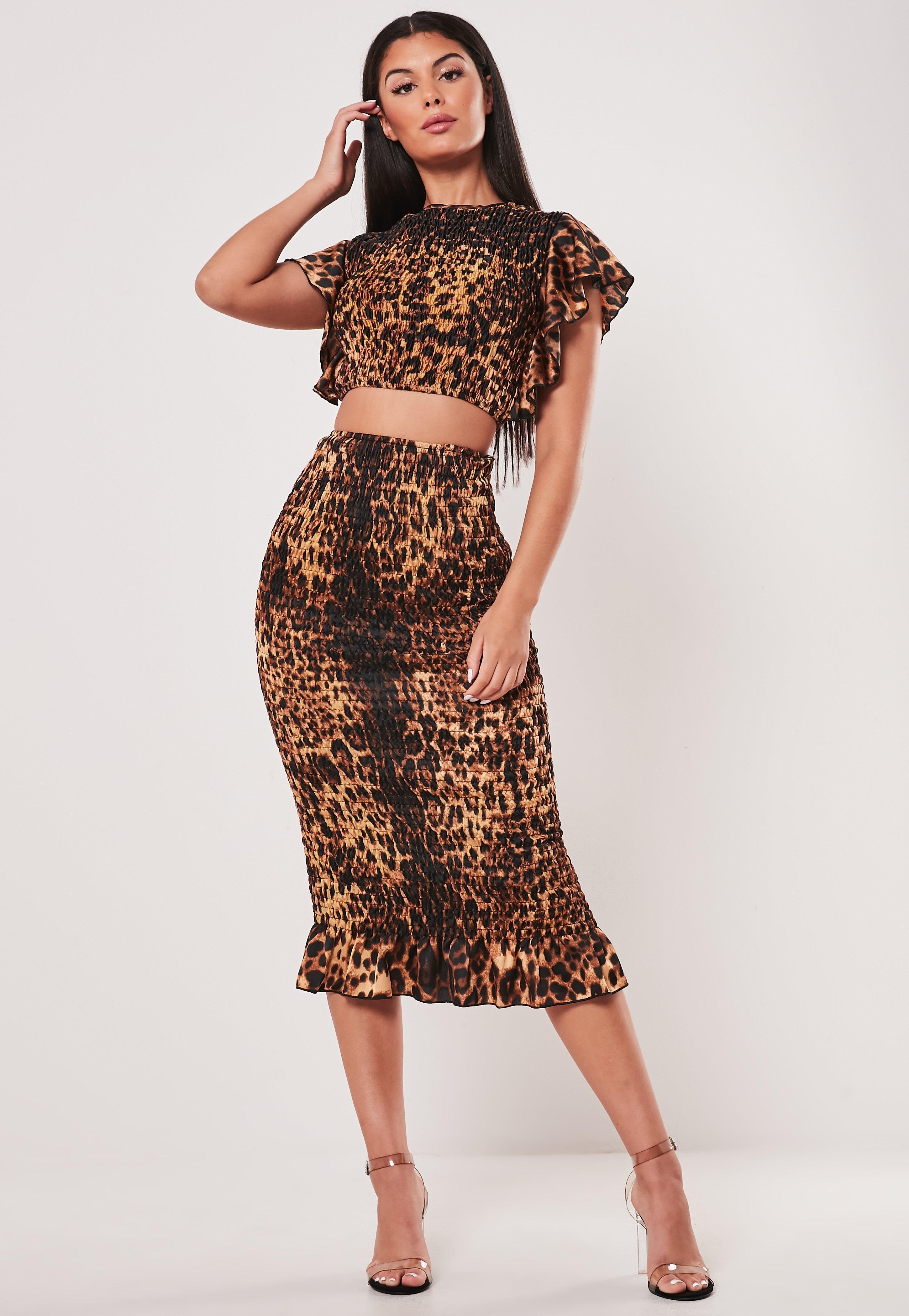 checkered flared skirt