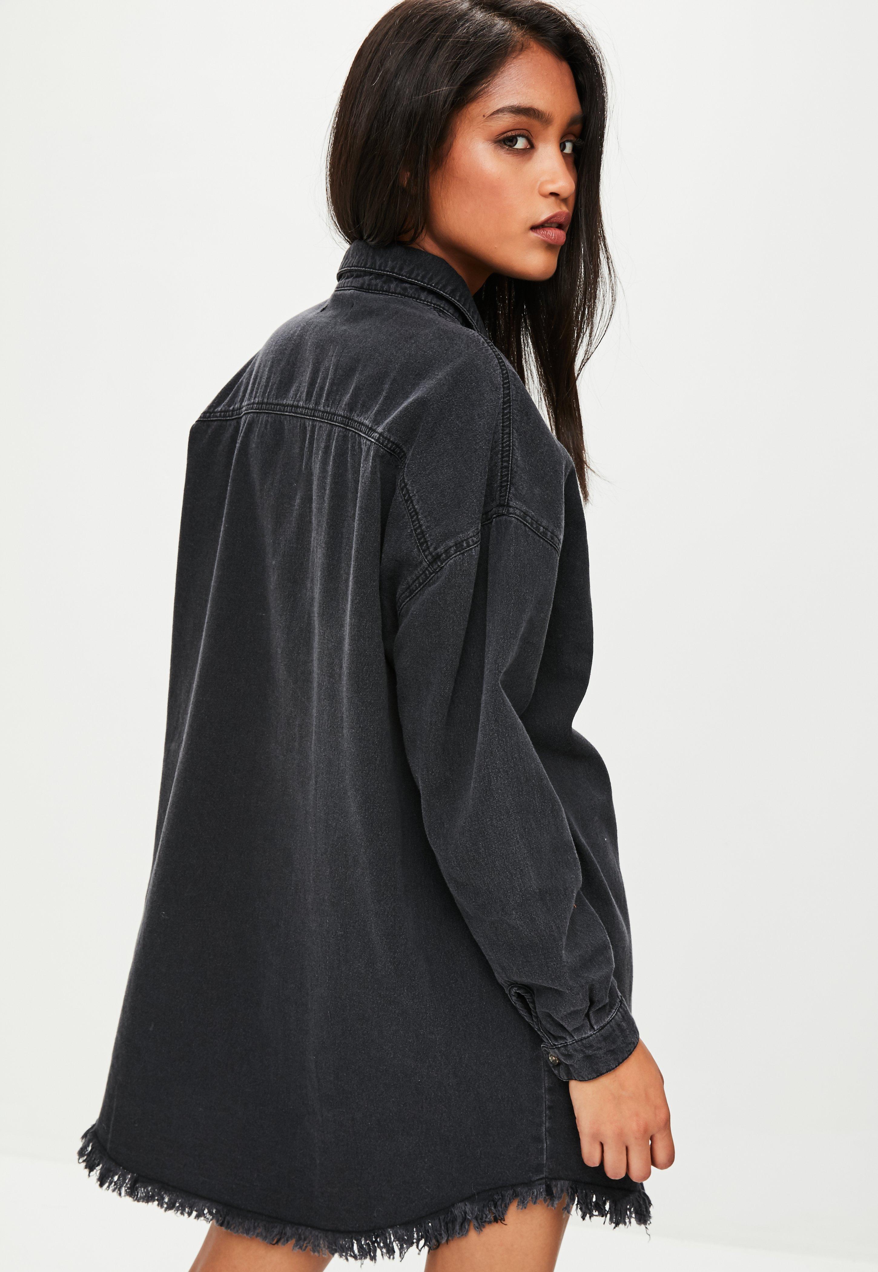 oversized denim shirt black
