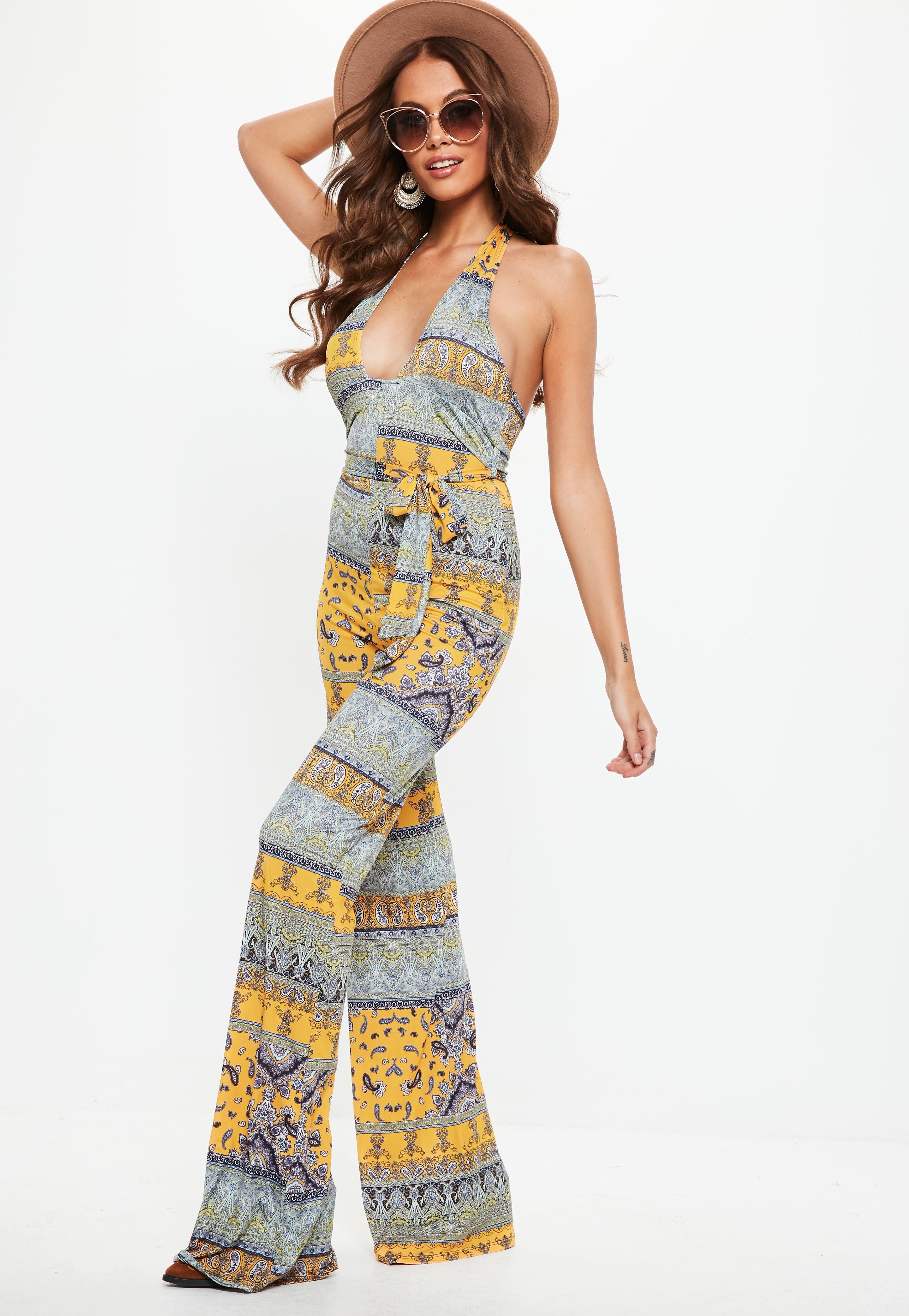 missguided yellow jumpsuit