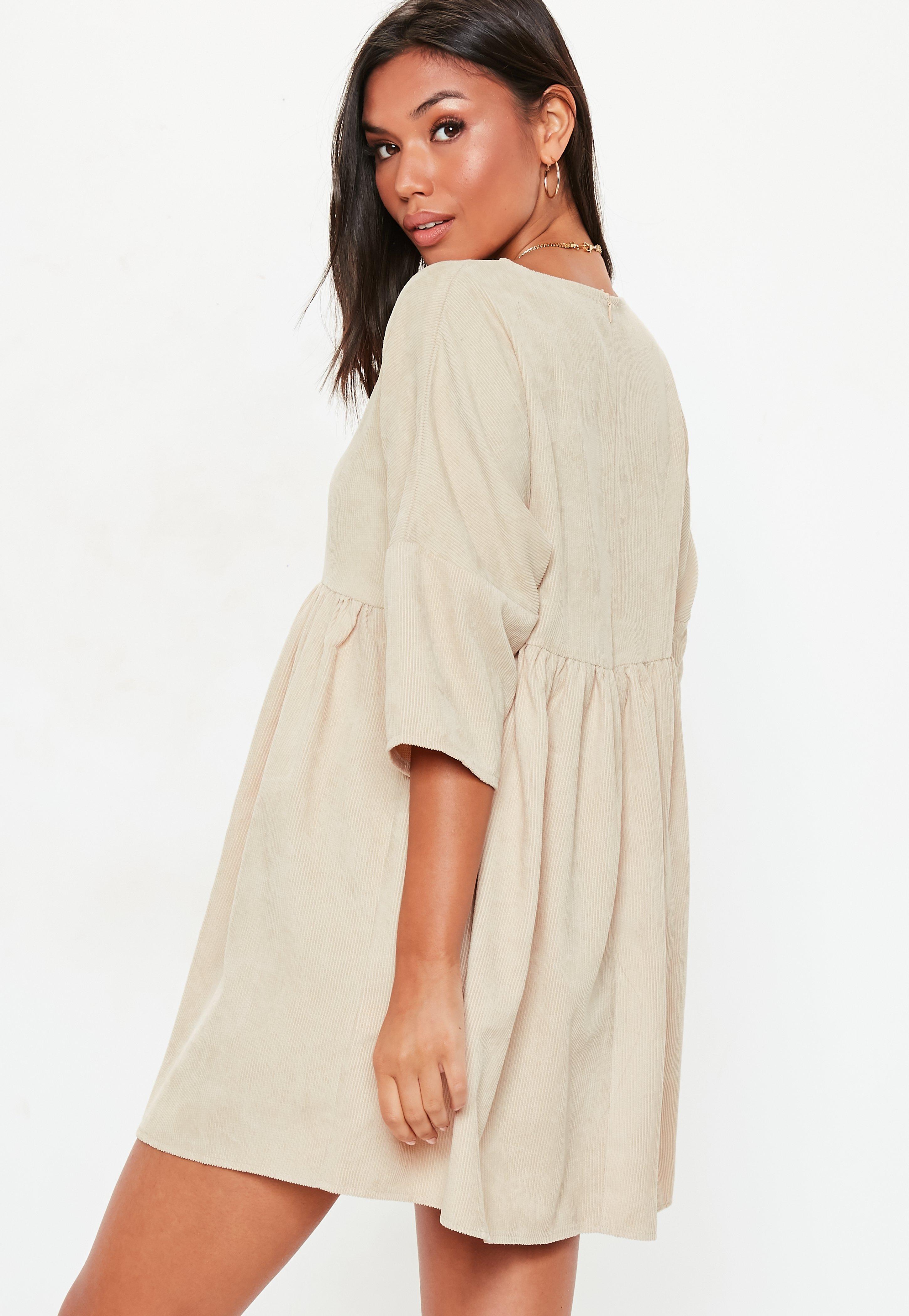 missguided cord smock dress