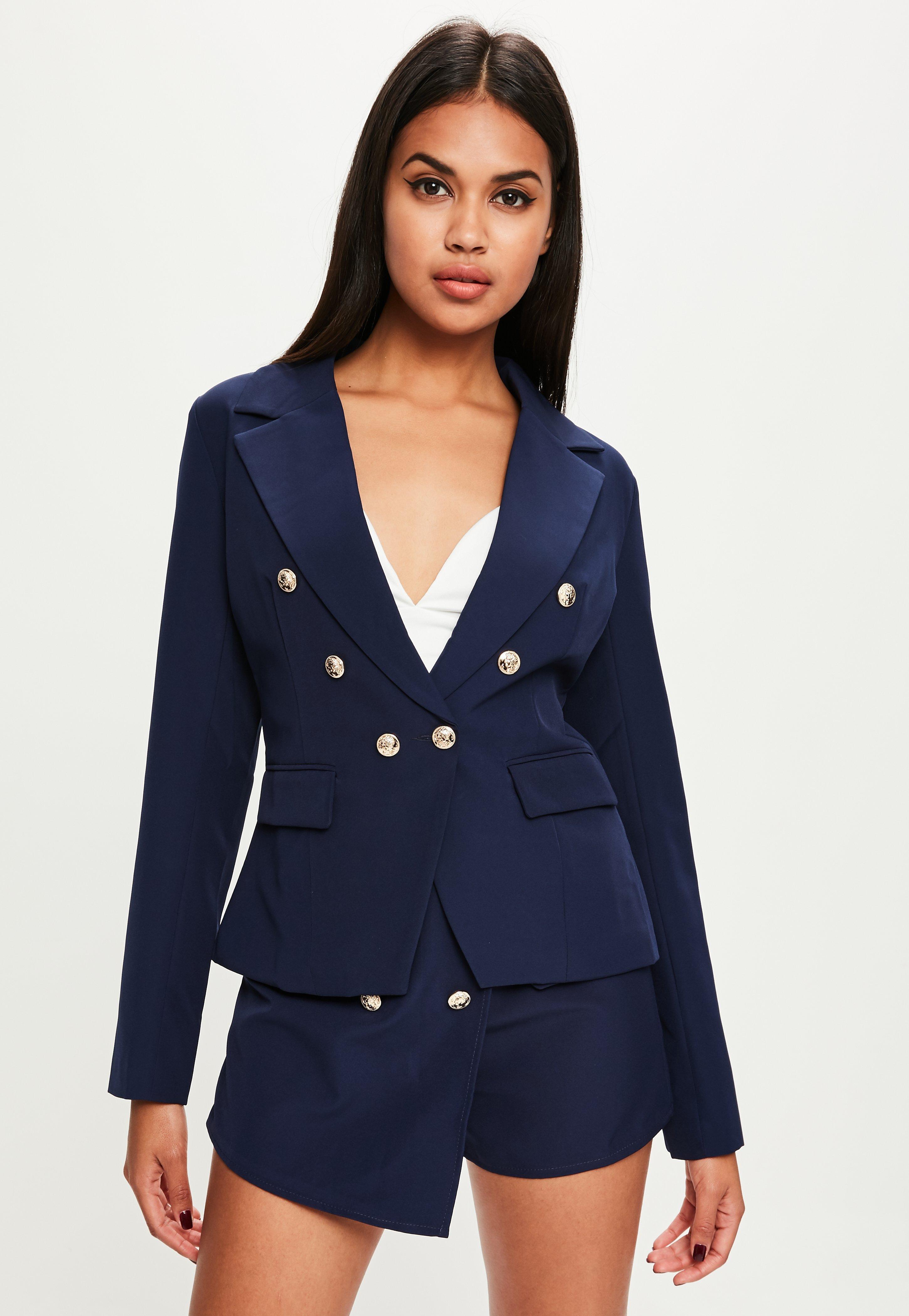 Lyst - Missguided Navy Military Jacket in Blue