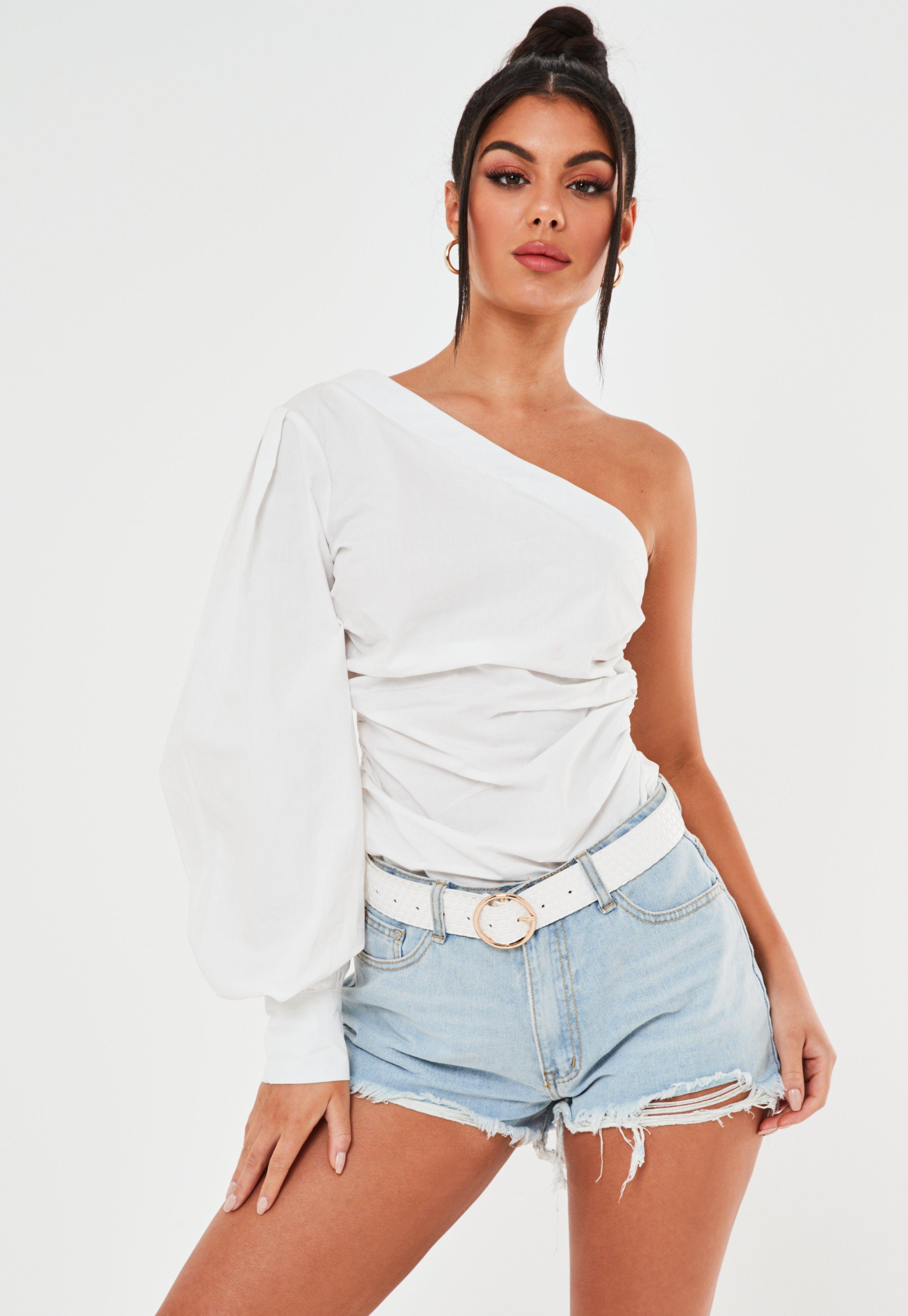 white one sleeve top