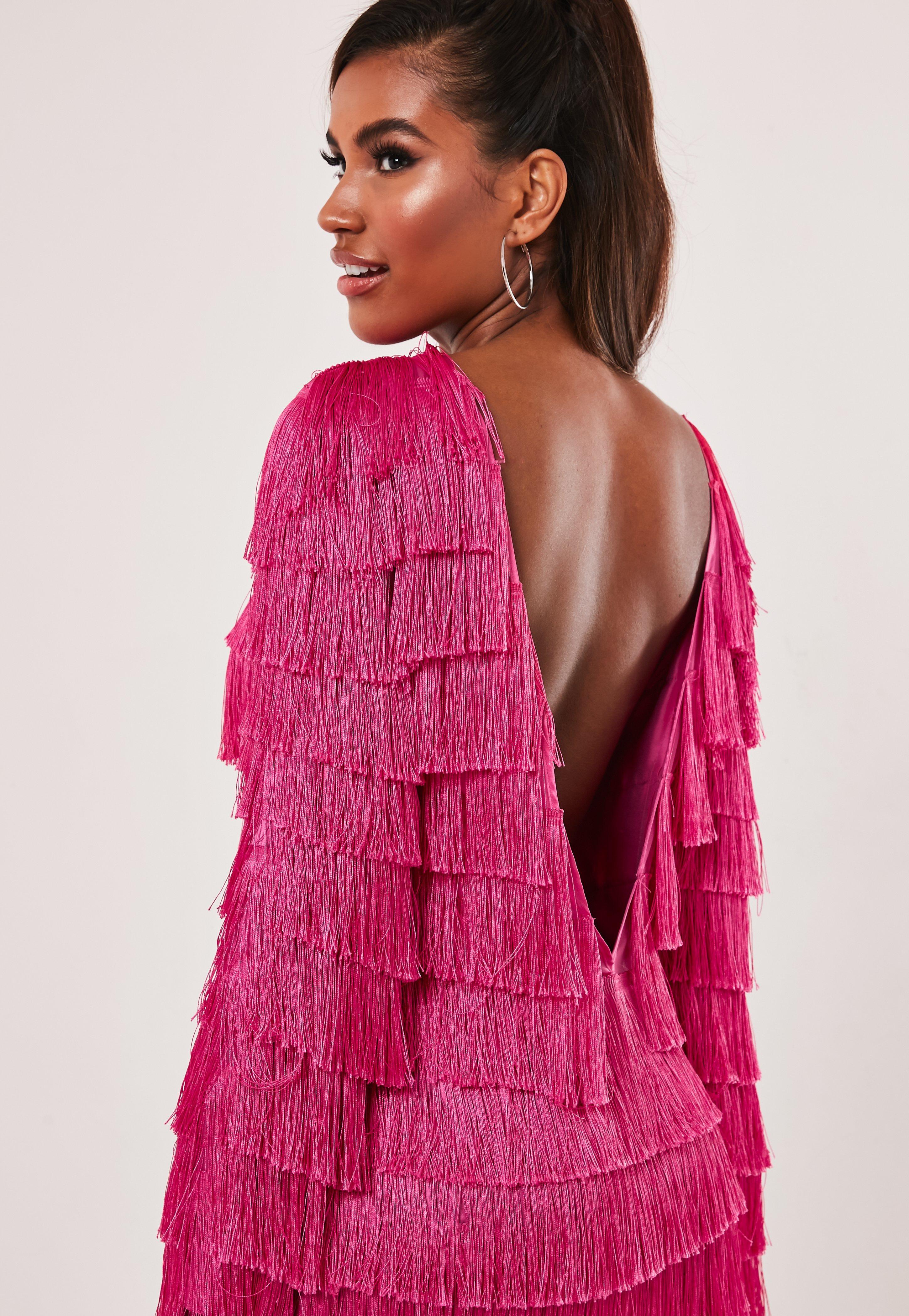 Missguided Synthetic Pink Tassel Fringe ...