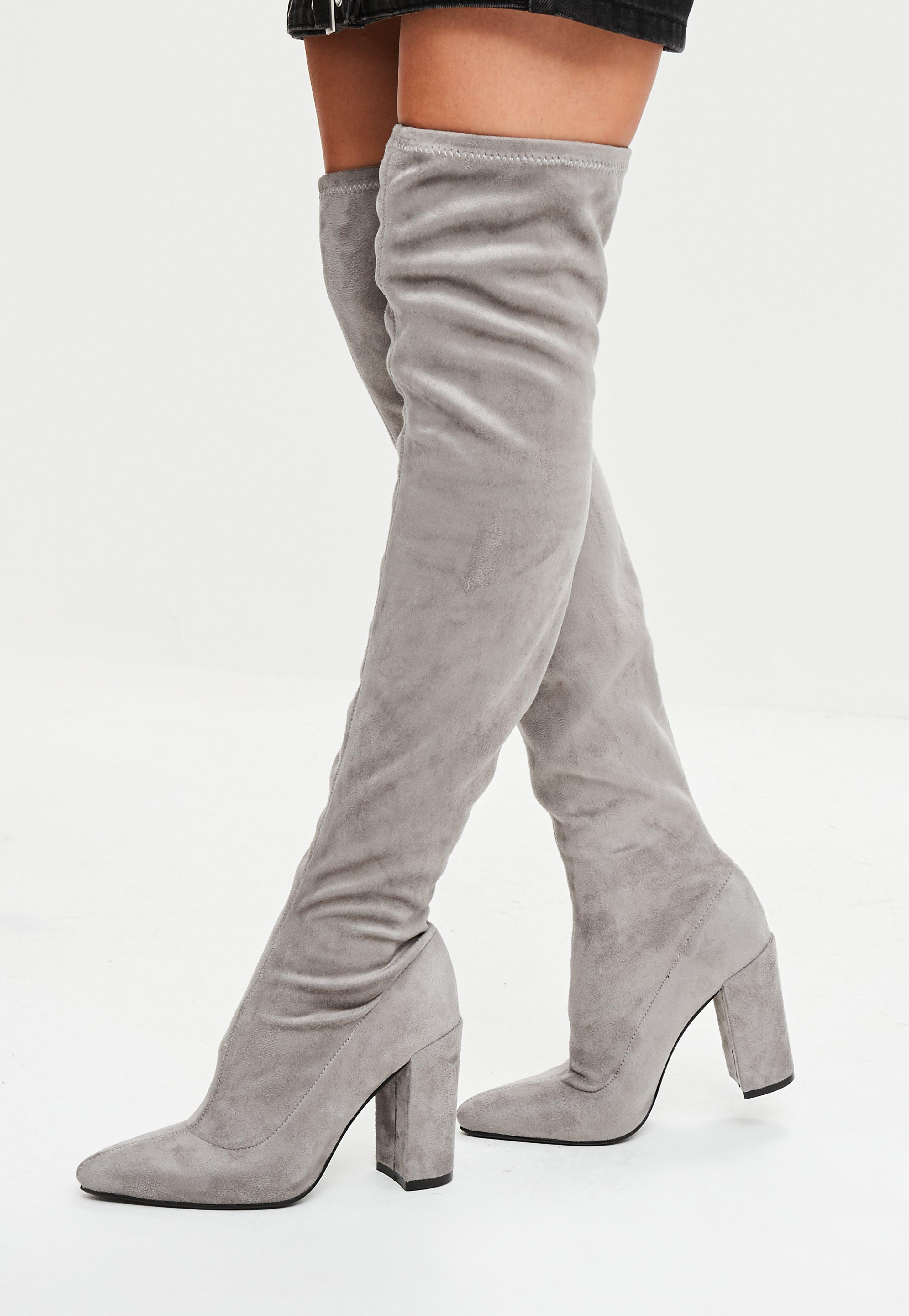 missguided grey boots