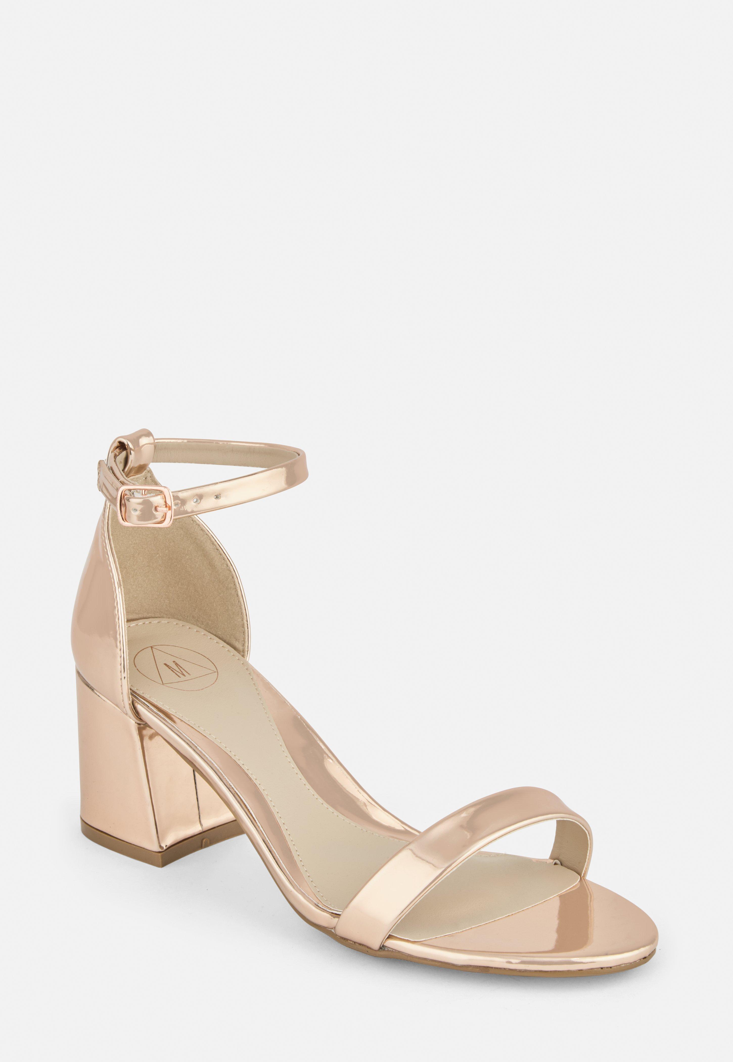 rose gold wide fit block heels