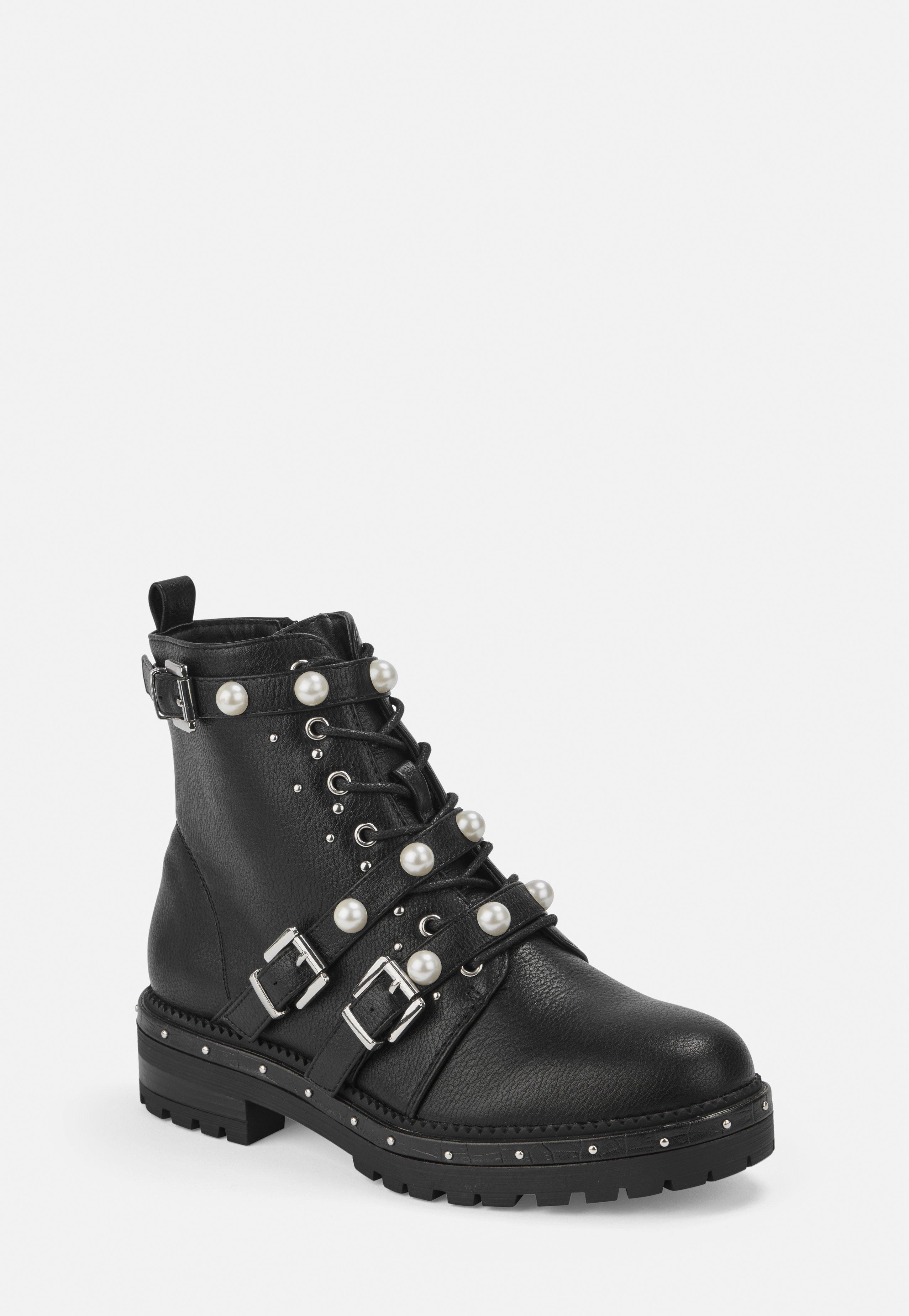 pearl biker boots