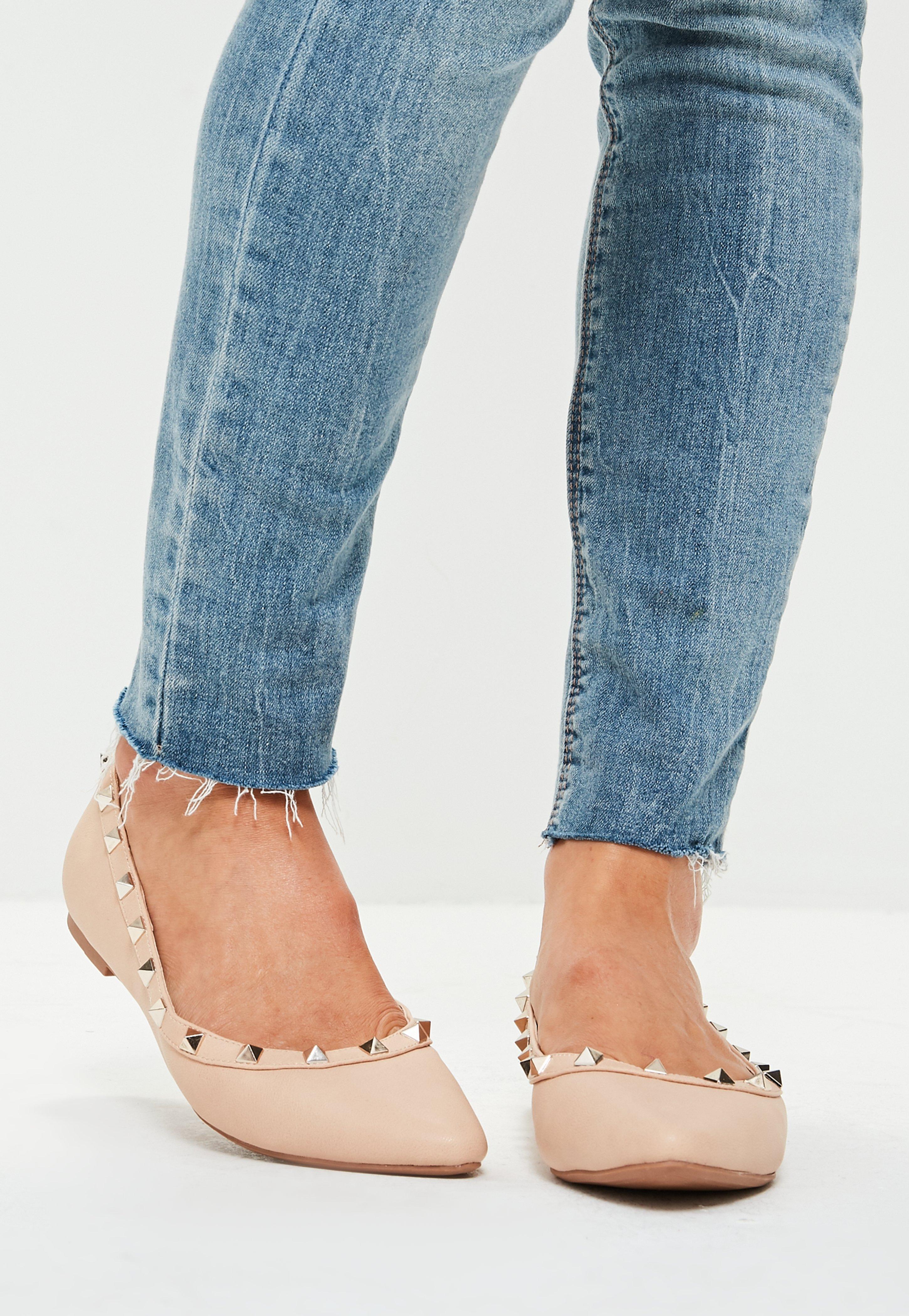 pointed studded flats
