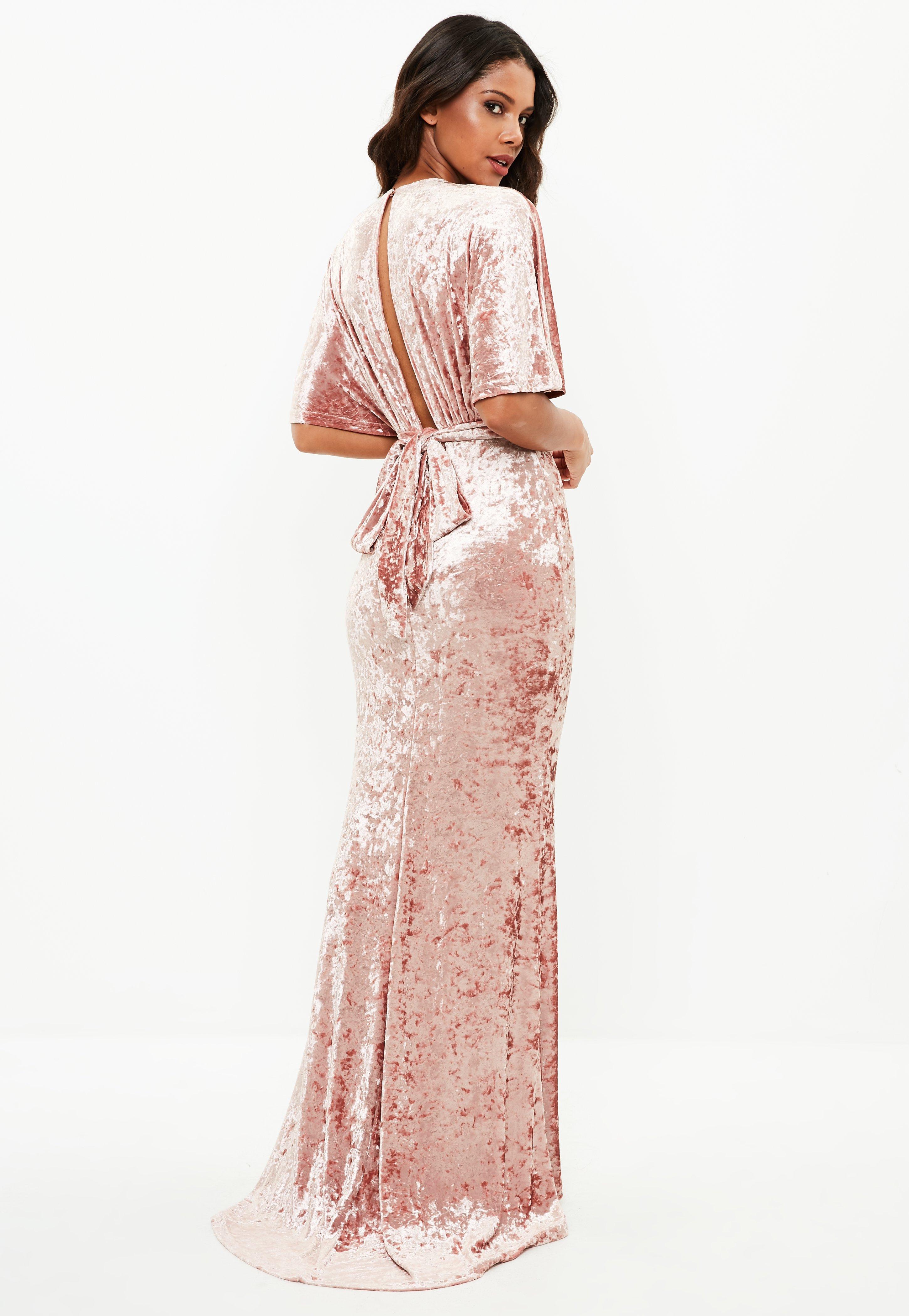 pink velvet dress long sleeve
