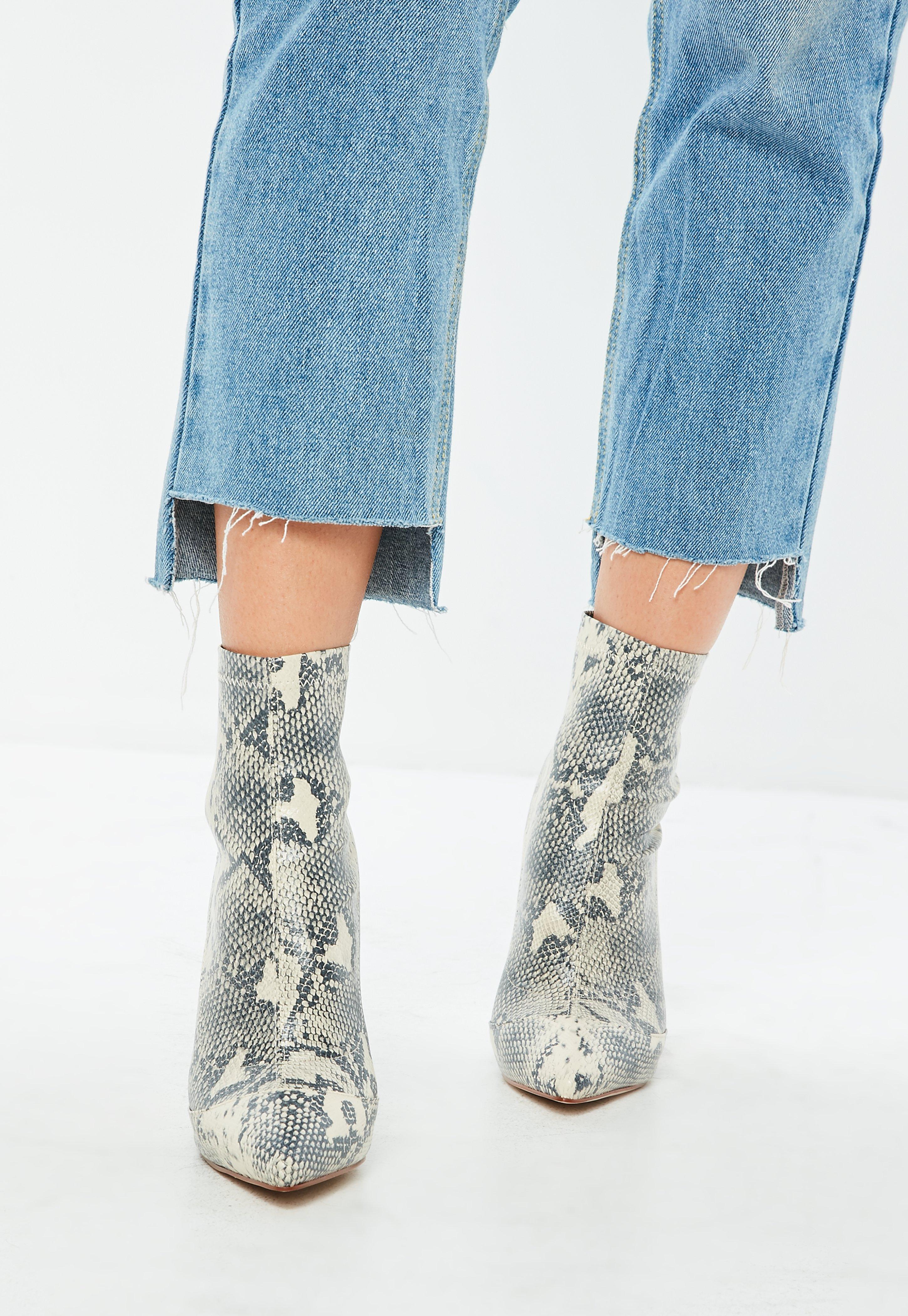 missguided snake print boots
