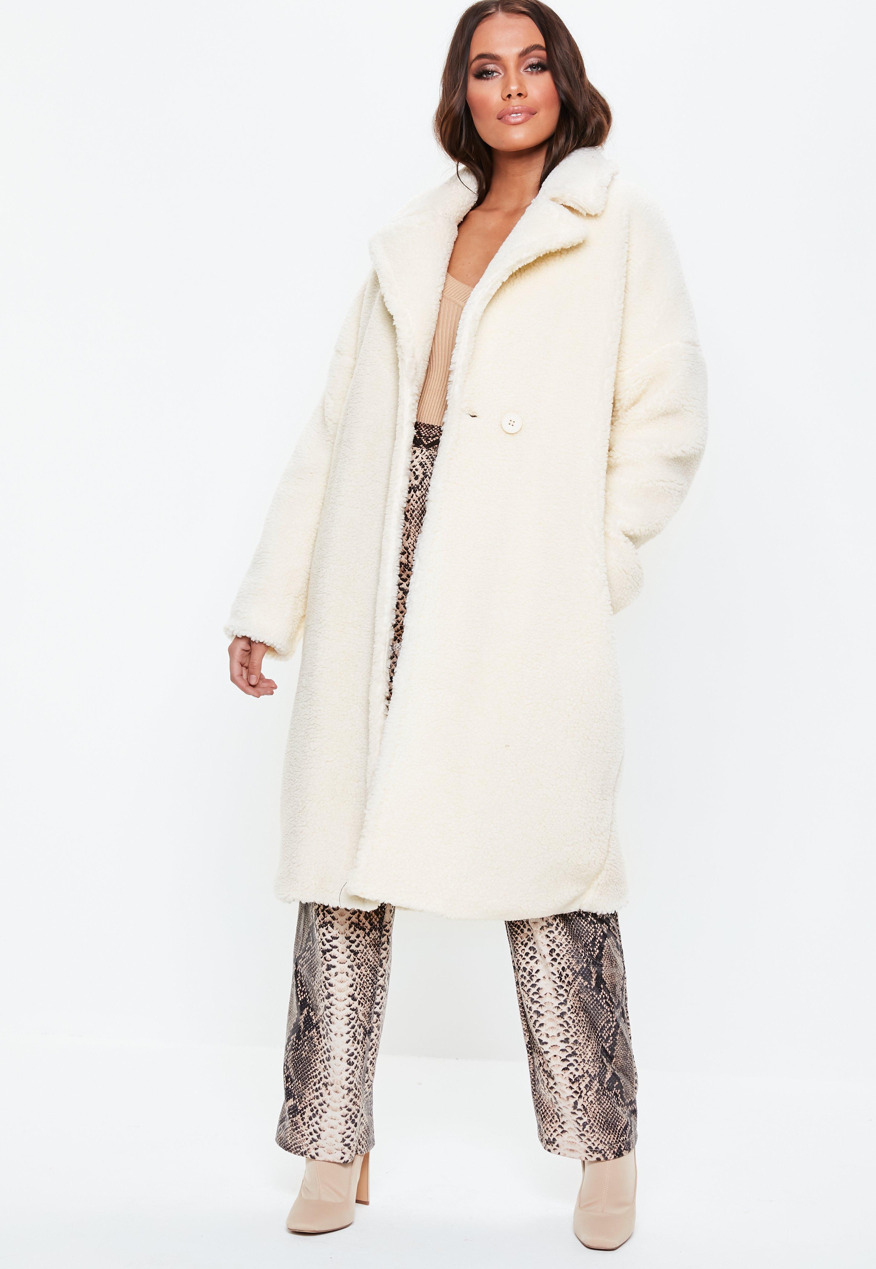 white long teddy coat