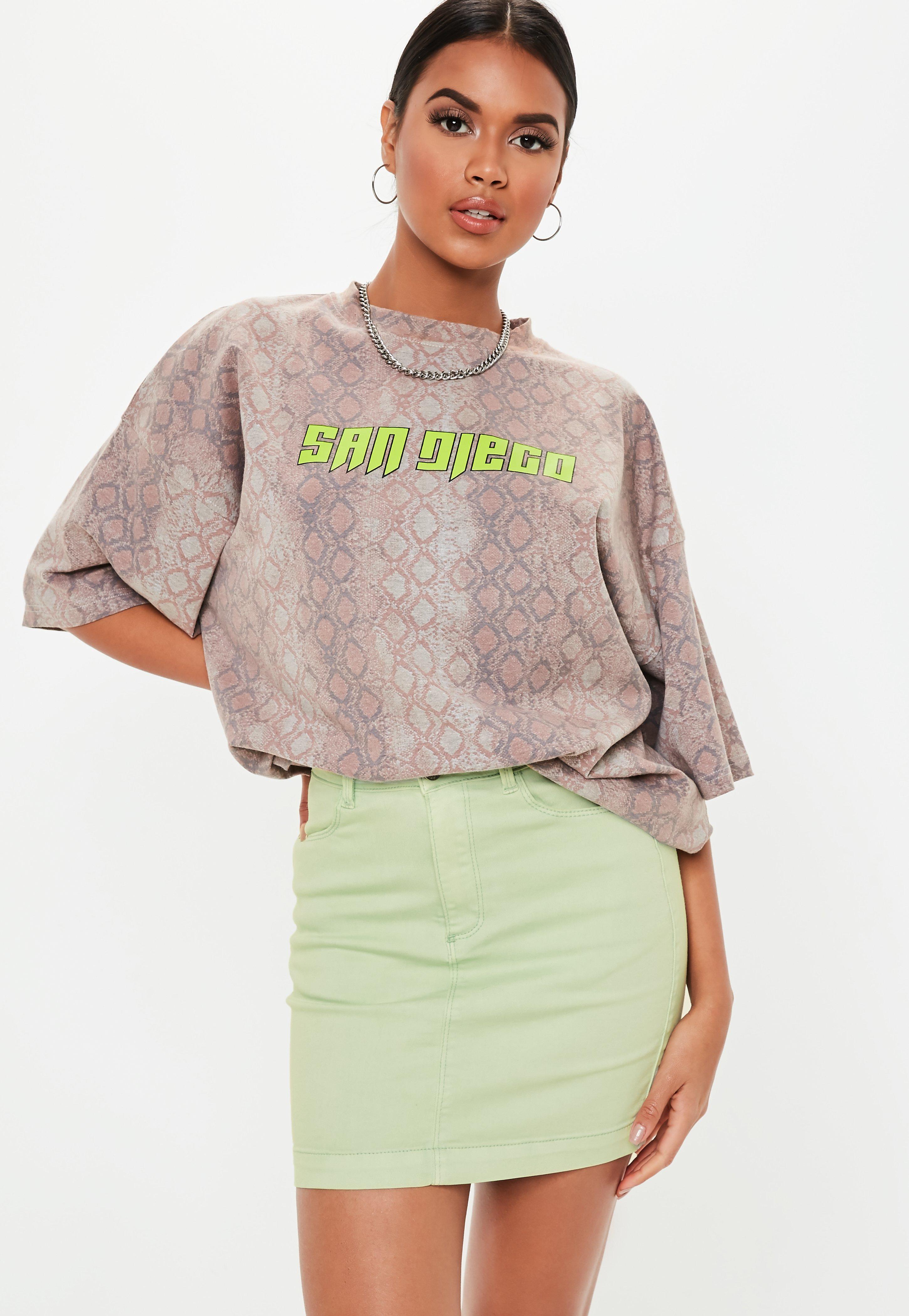 Mint green denim skirt Clearance
