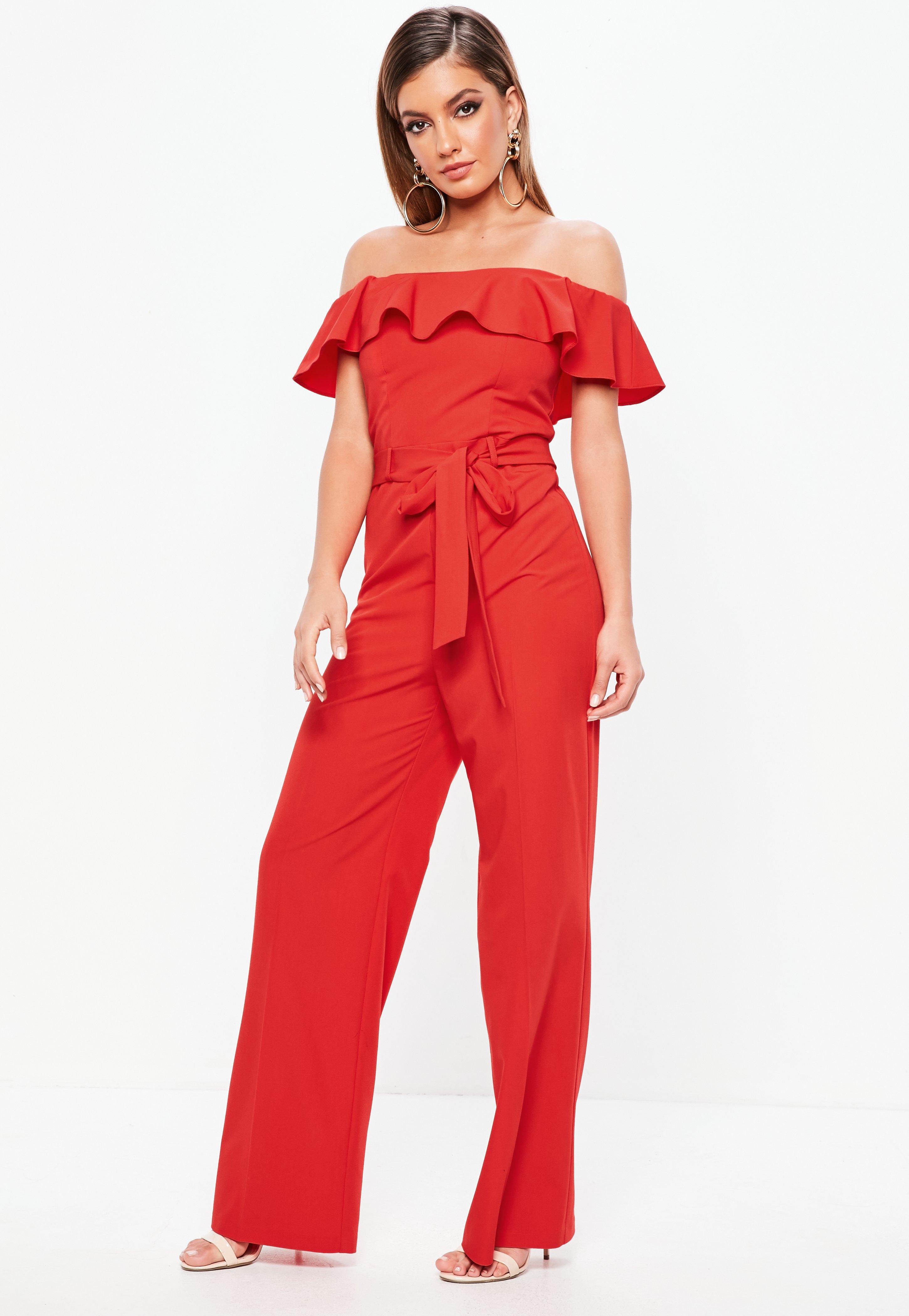 bardot red jumpsuit