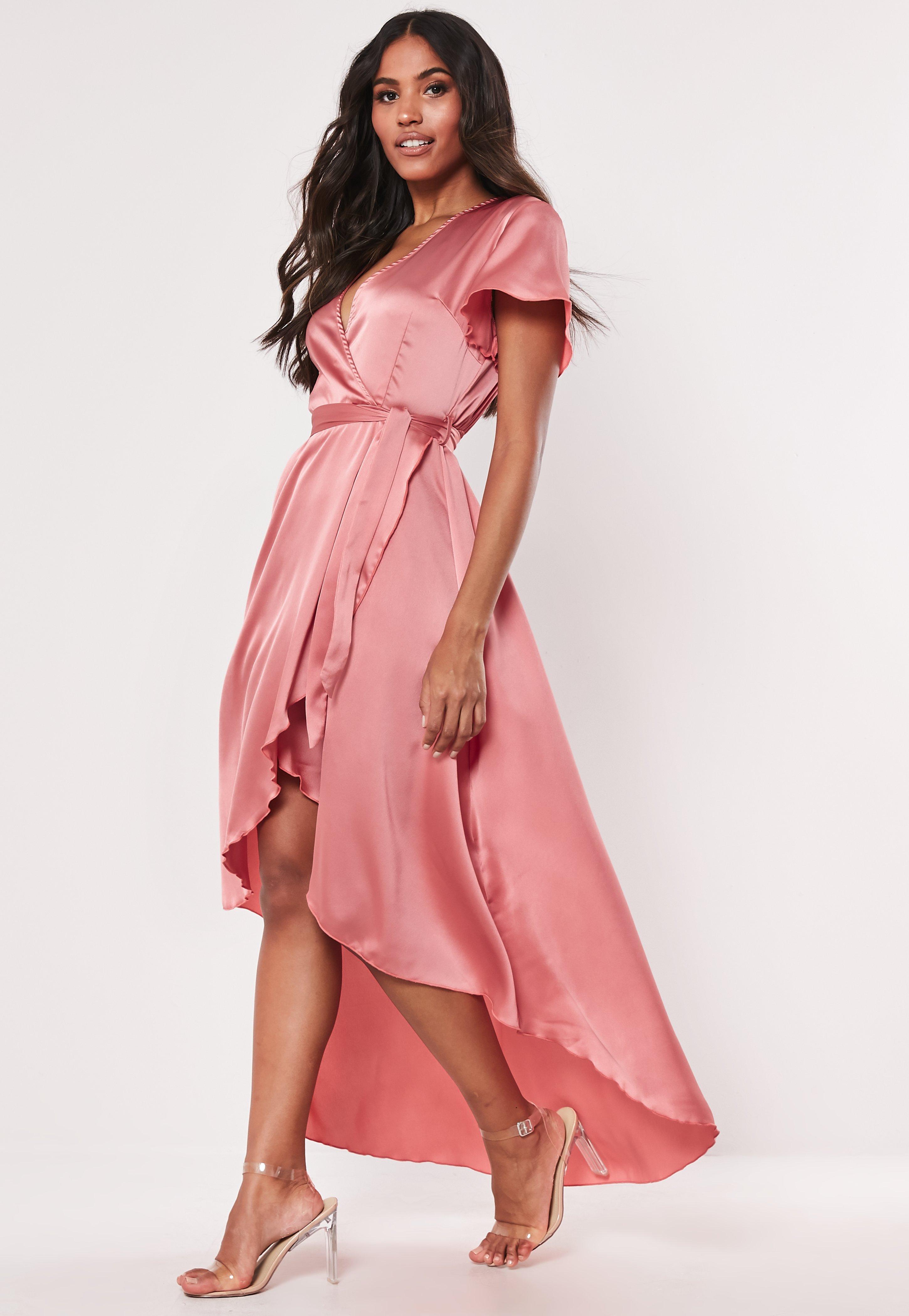 Wrap Midi Dress in Pink ...