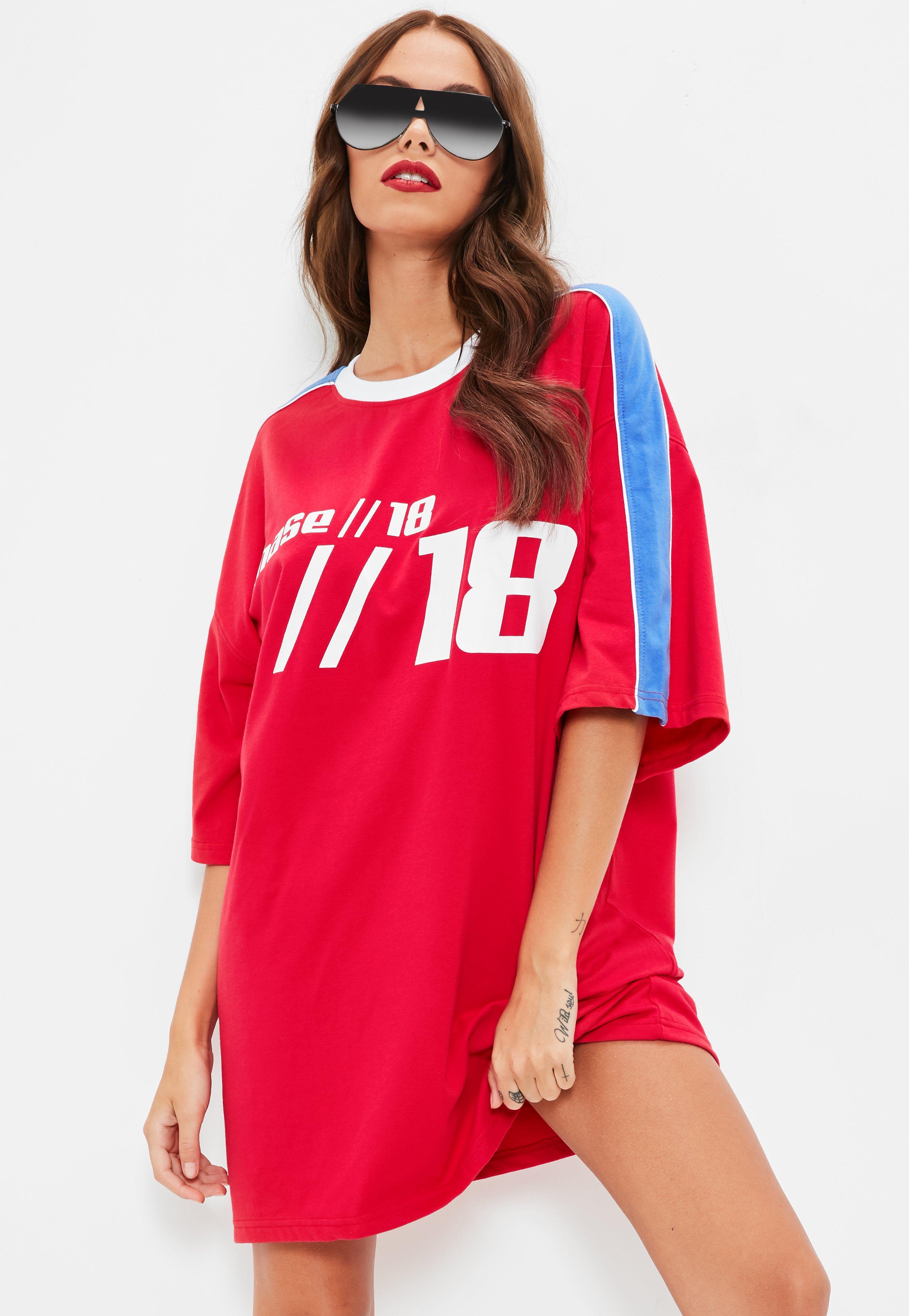 oversized t shirt dress red