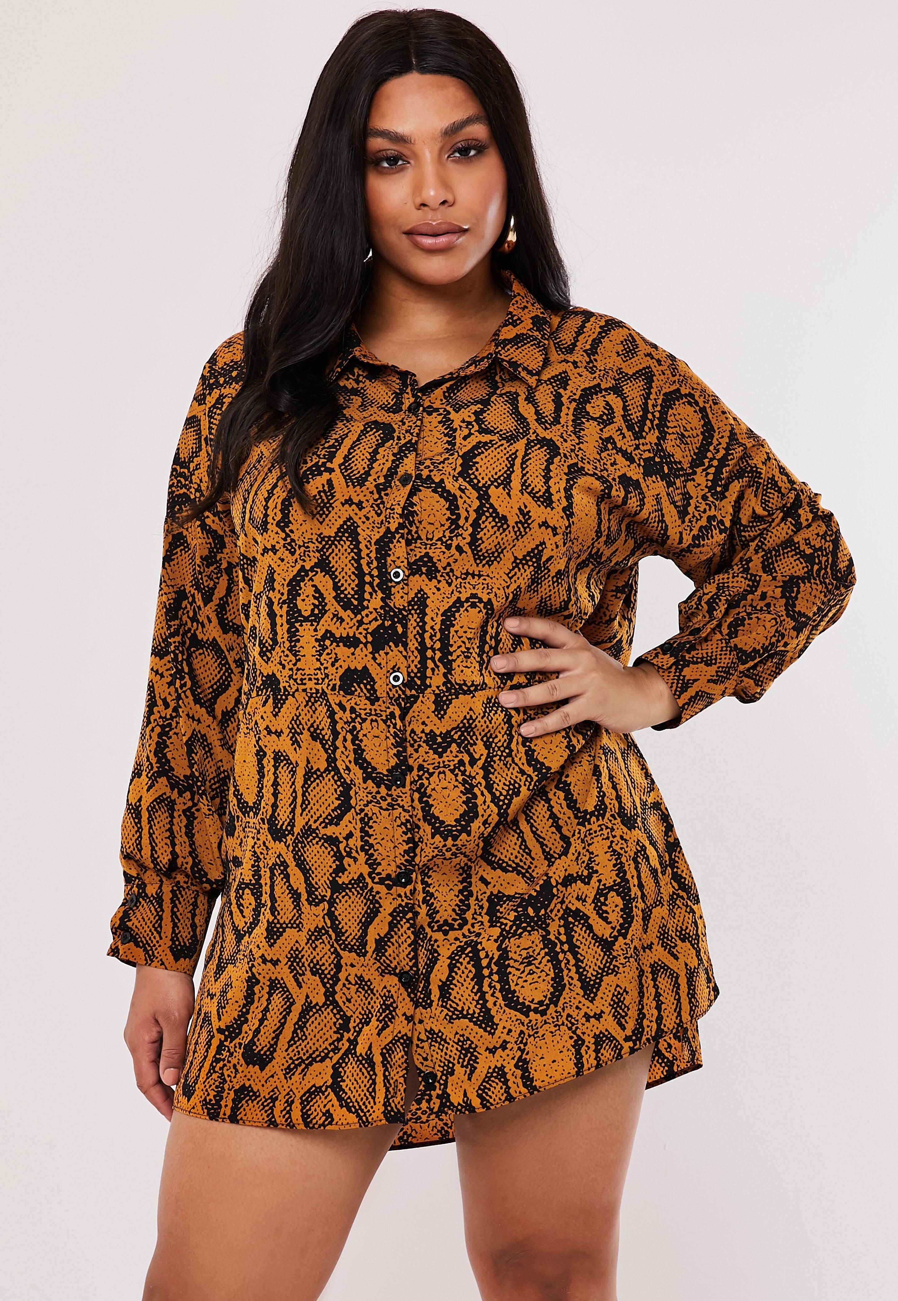 plus size leopard print shirt dress