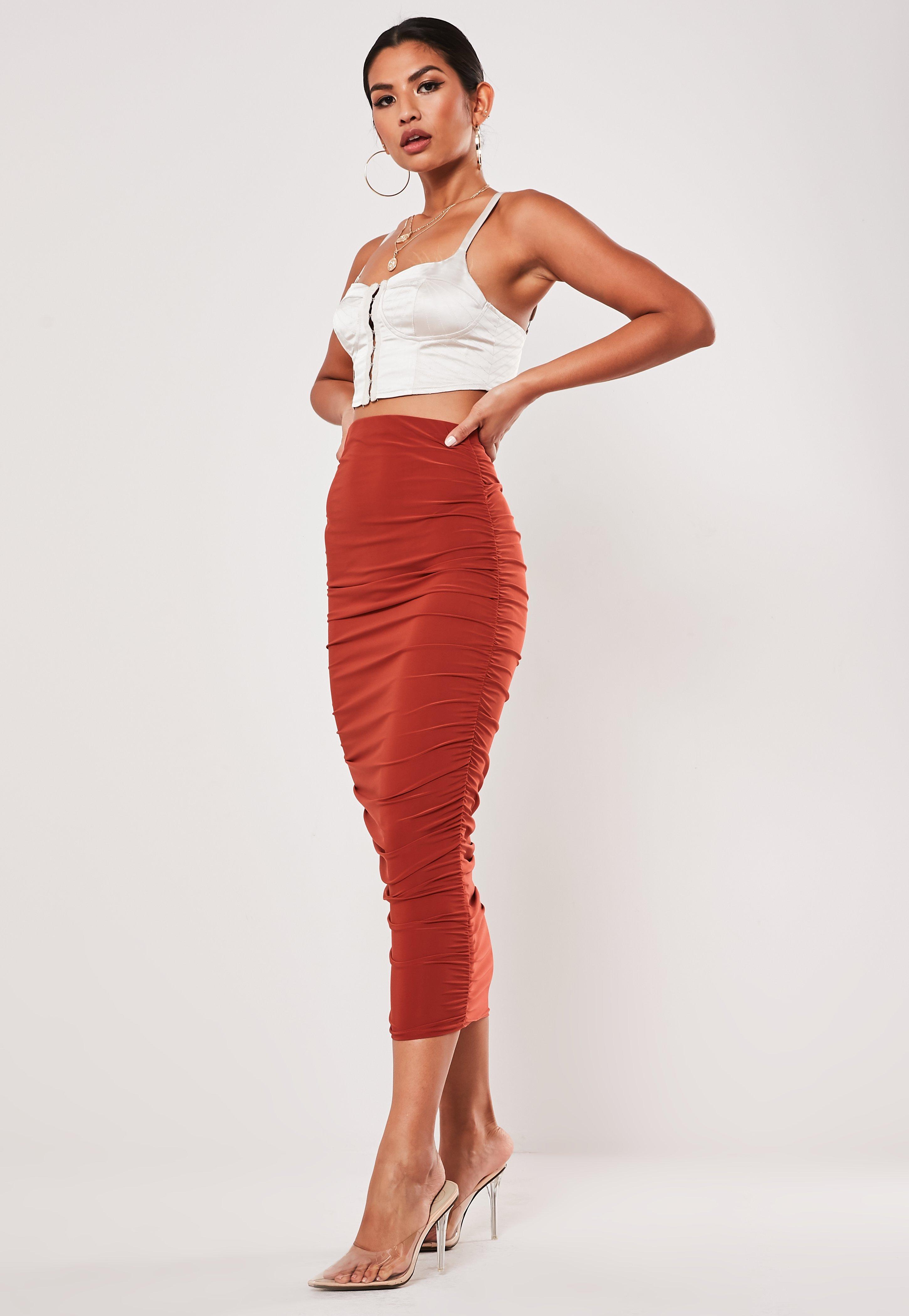 slinky ruched skirt