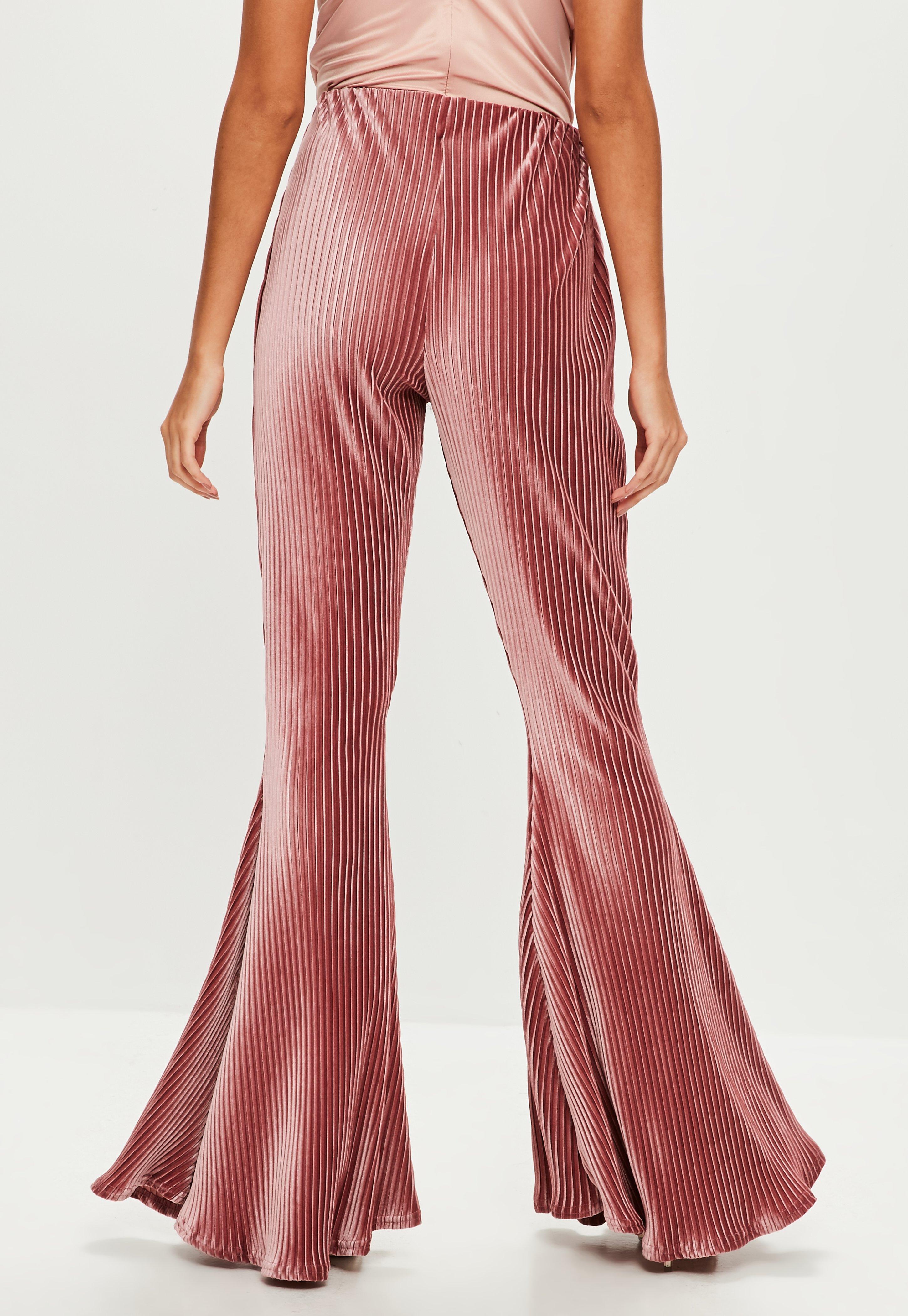 velvet rib flare pants