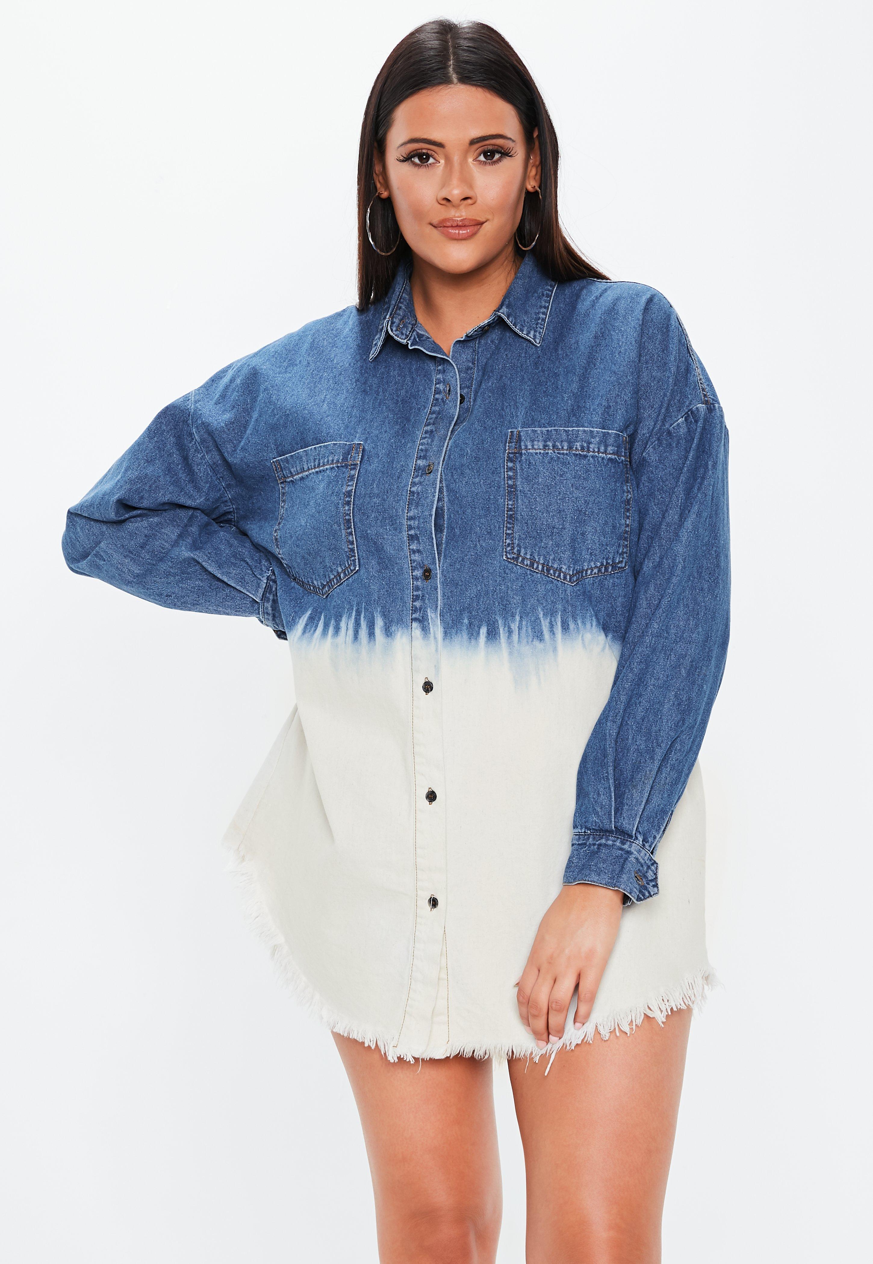 oversized denim shirt dress plus size