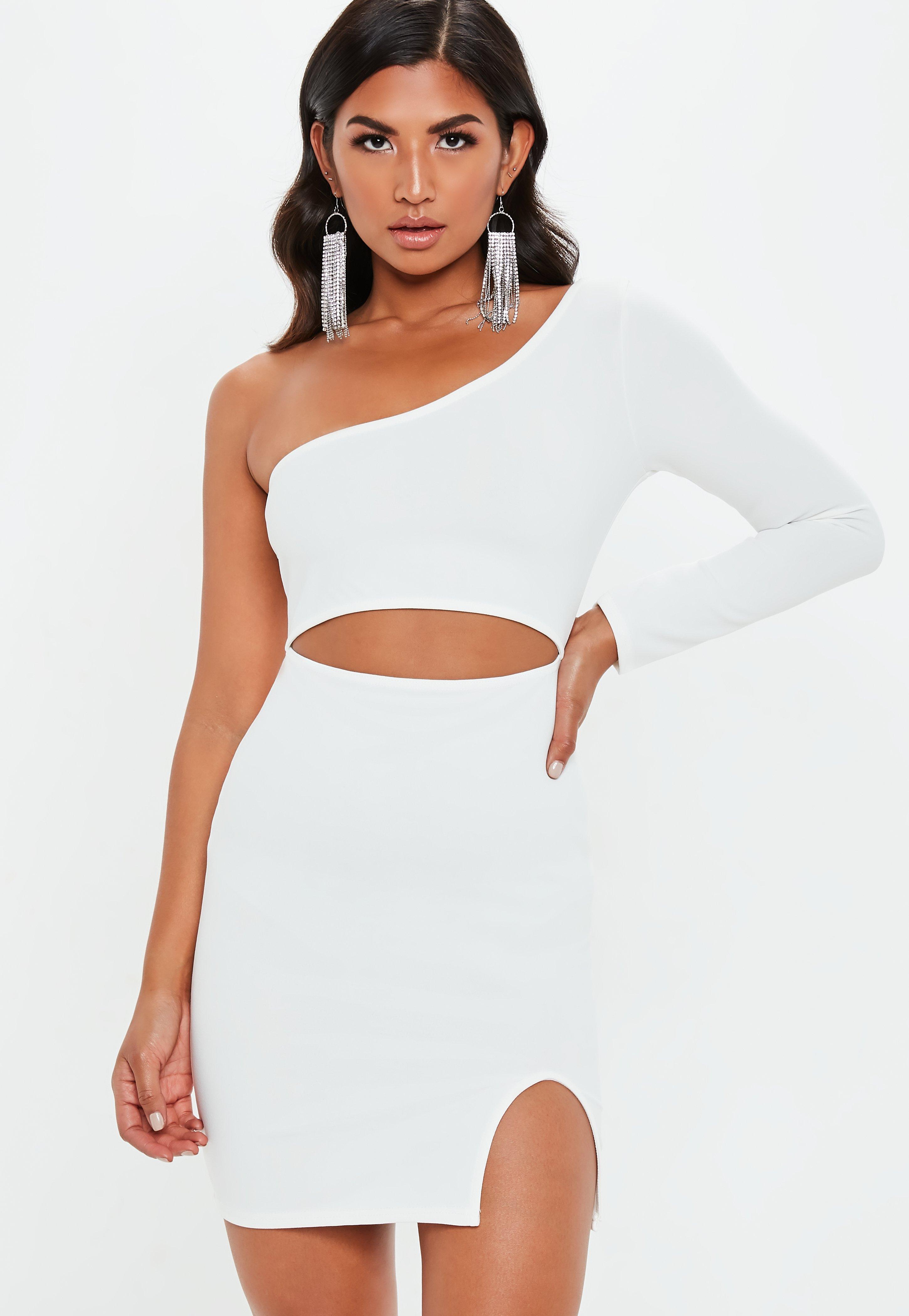 cut out mini dress white