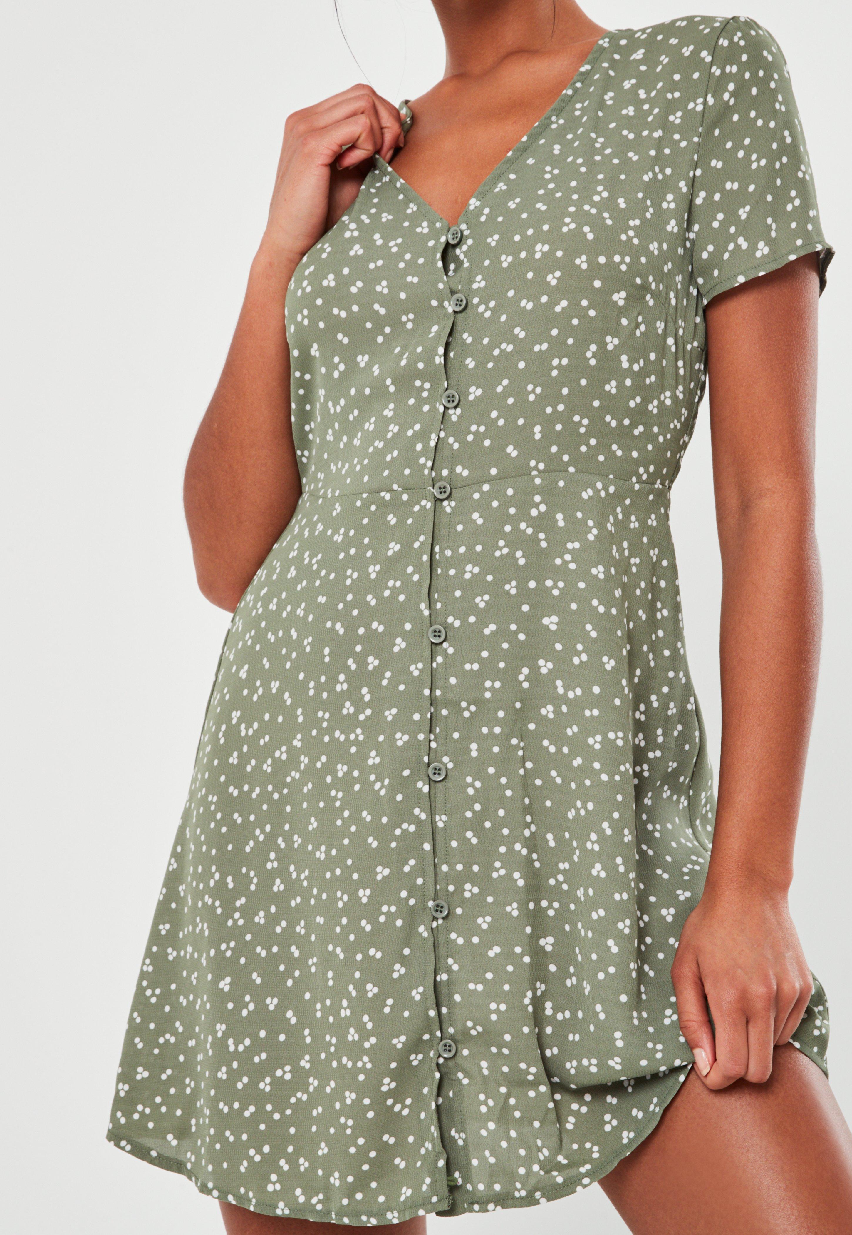 missguided polka dot tea dress