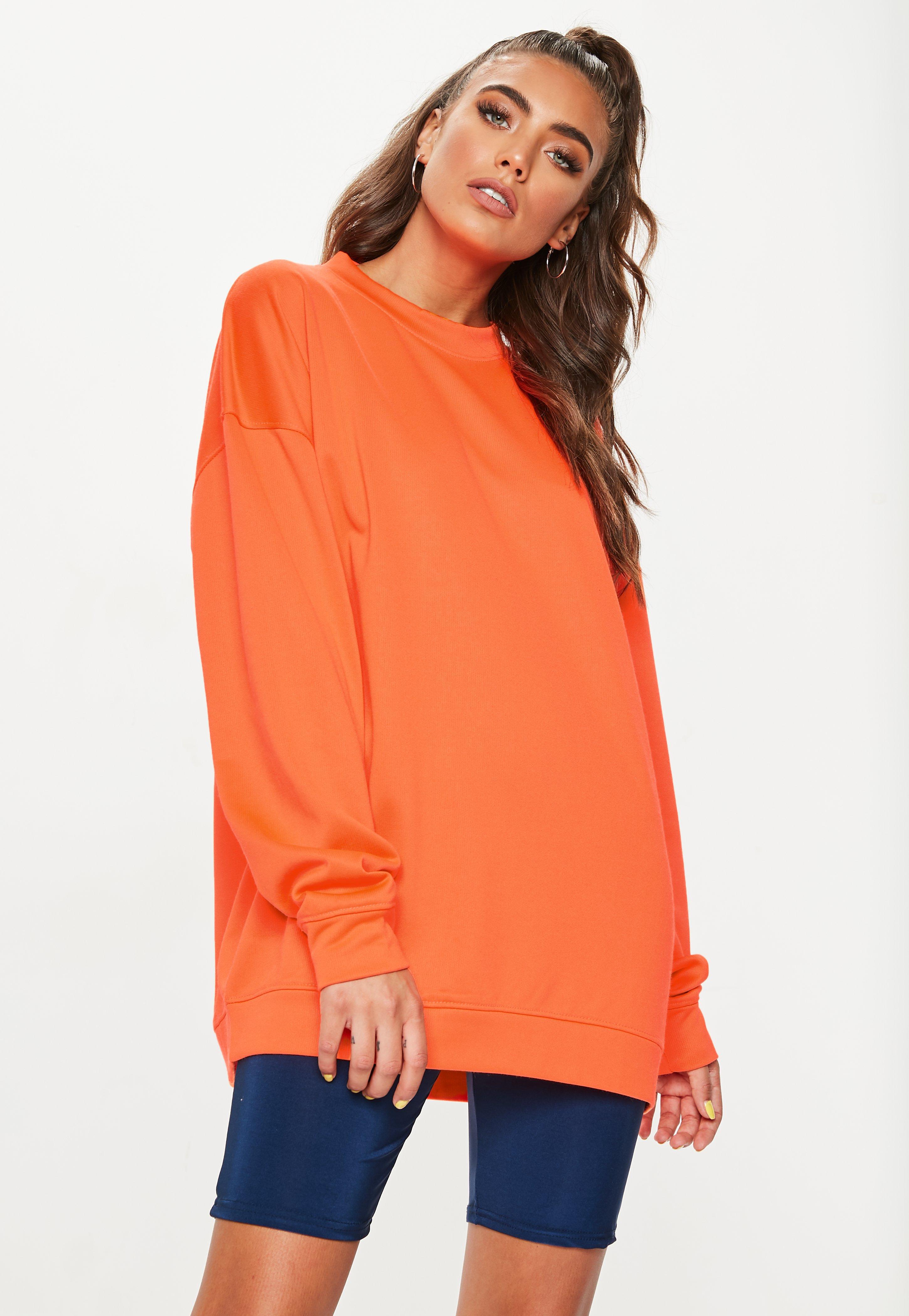 orange sweatshirt dress