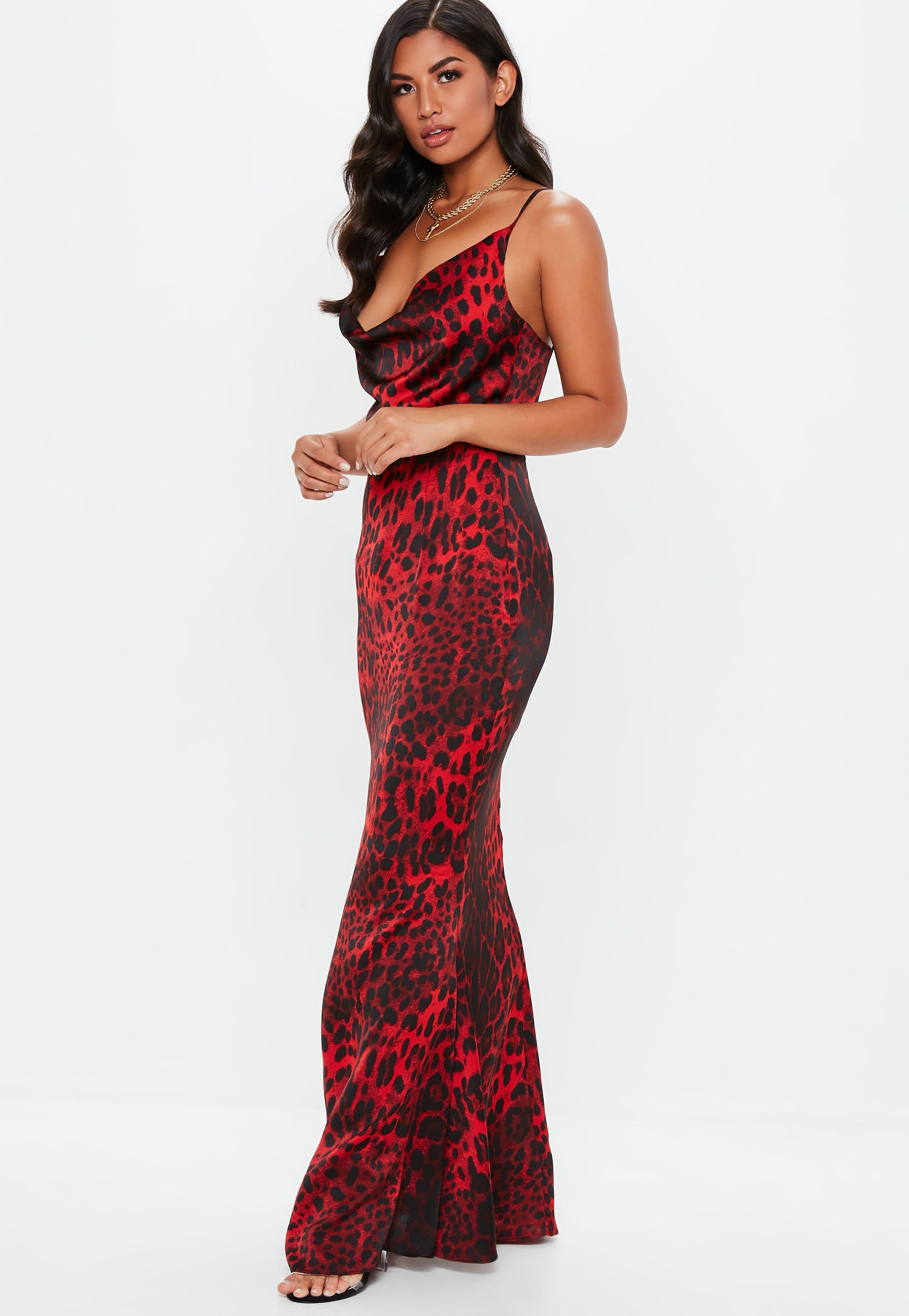 long red leopard print dress