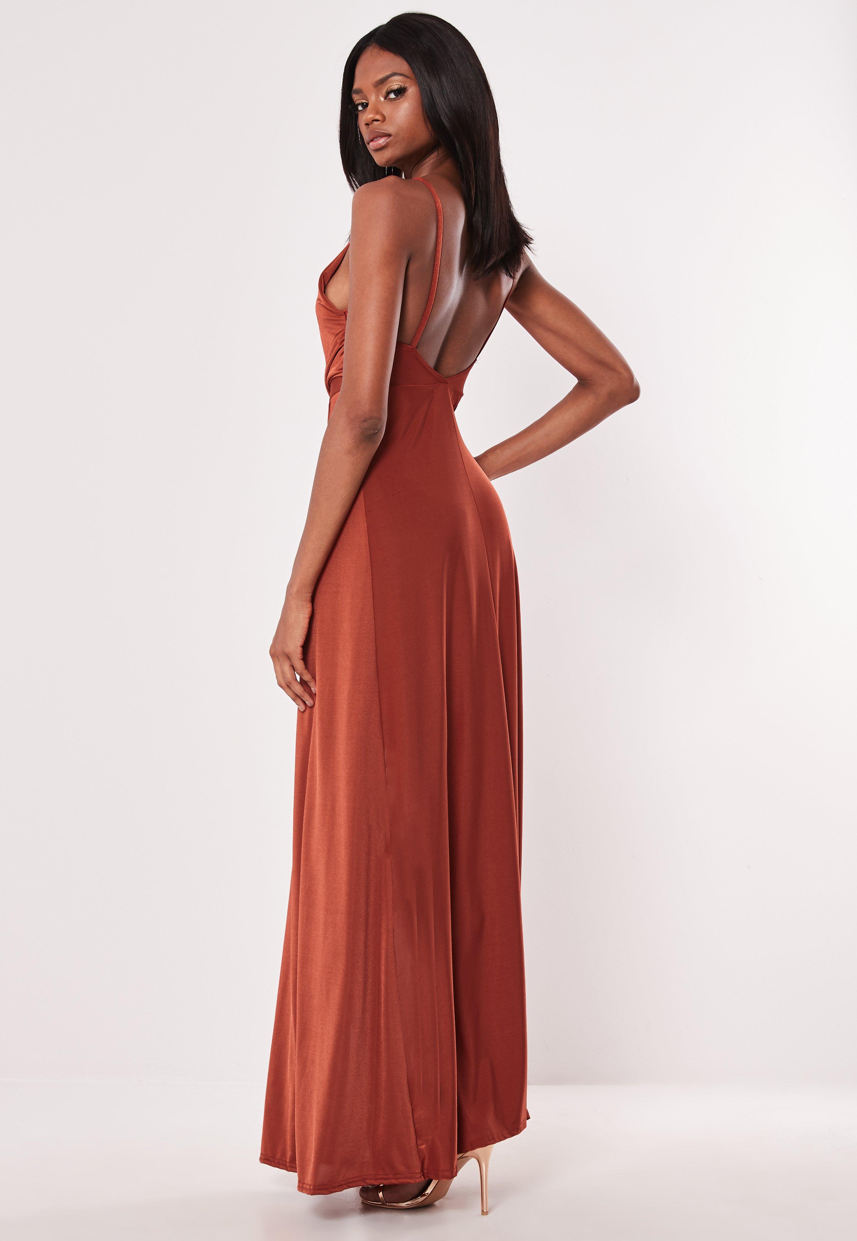 strappy draped gown