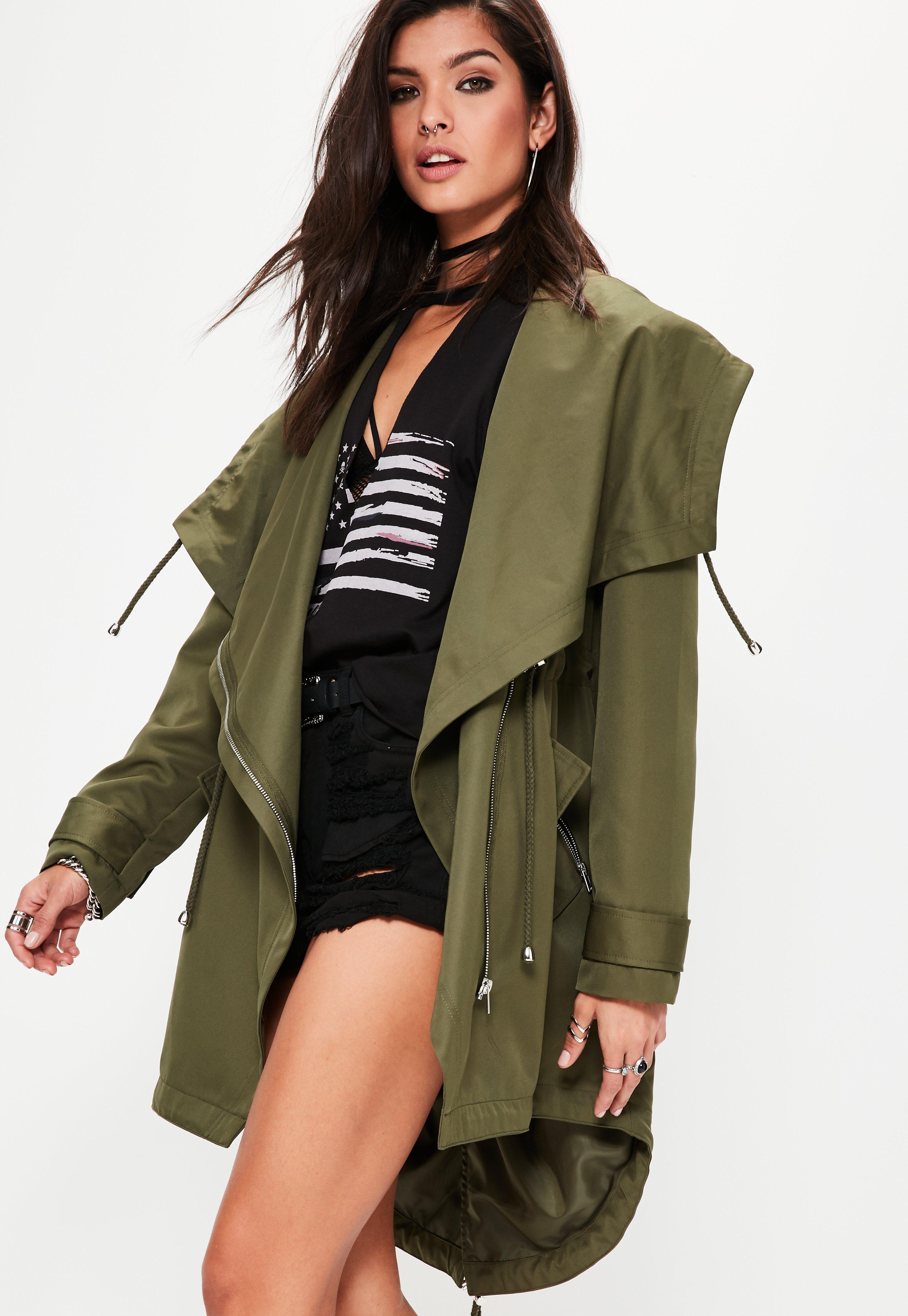 khaki waterfall jacket