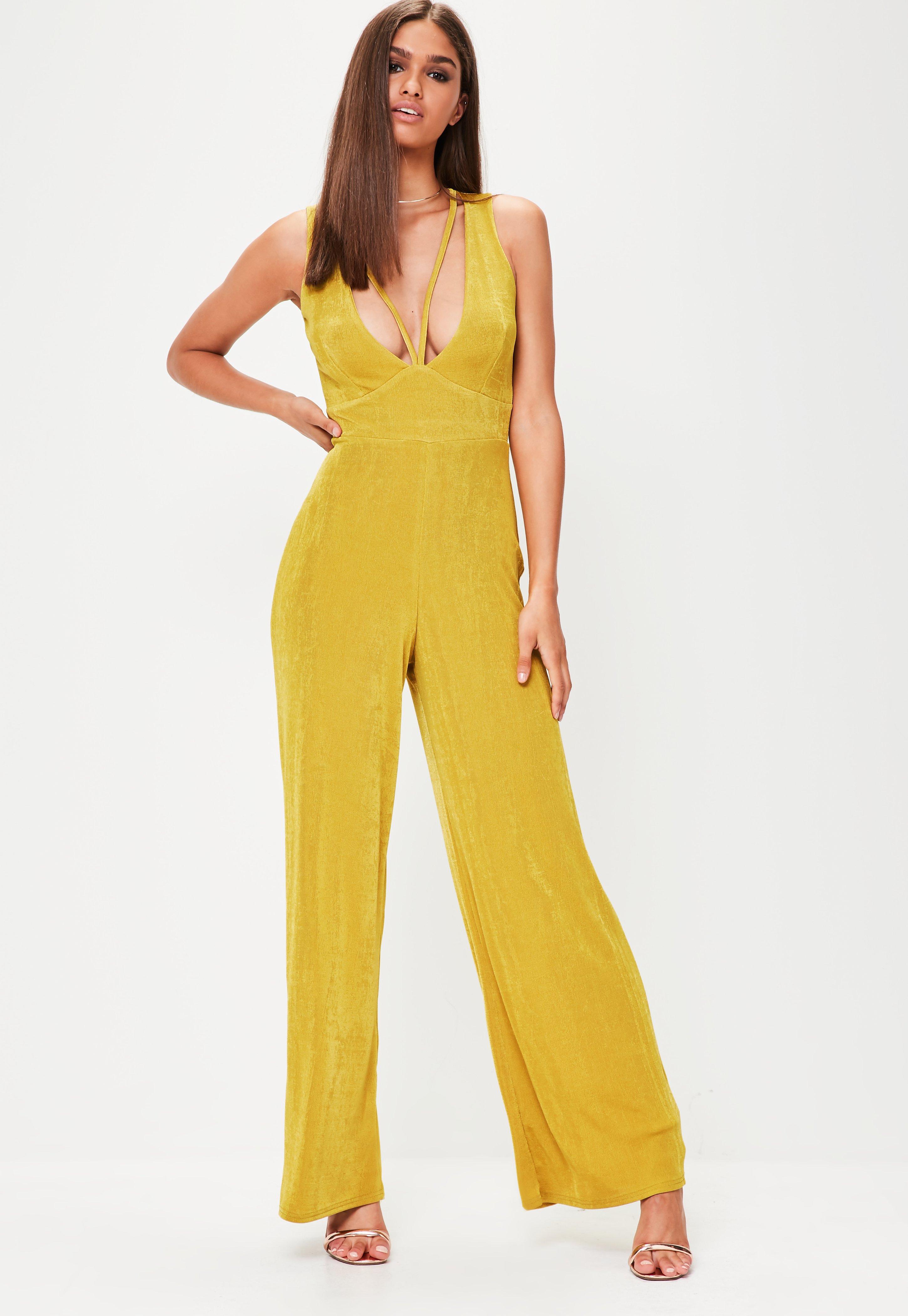 missguided yellow jumpsuit
