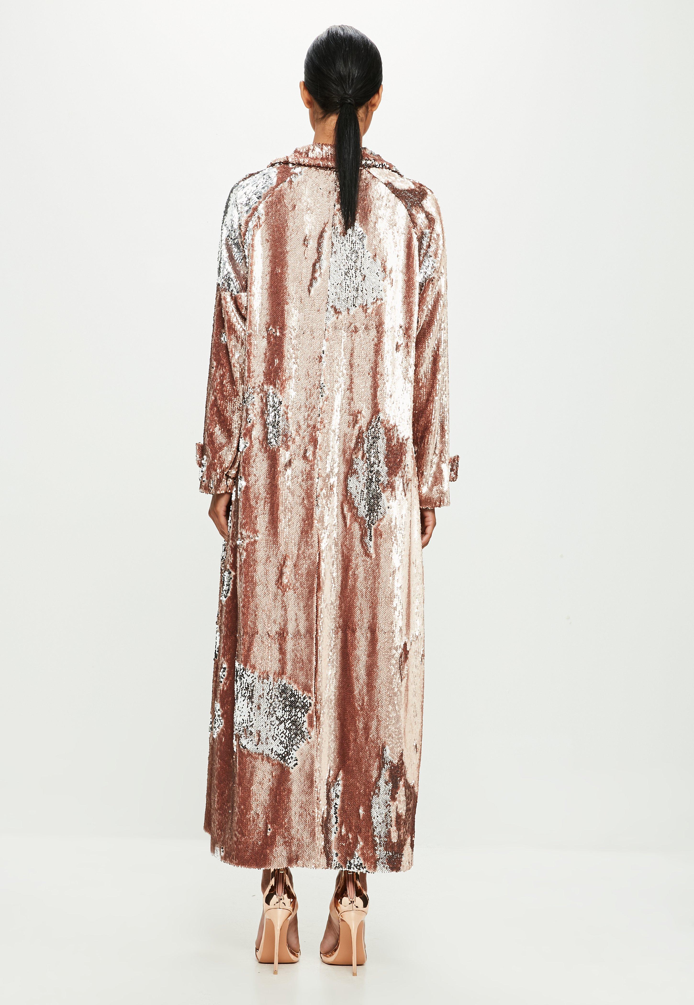 sequin trench coat