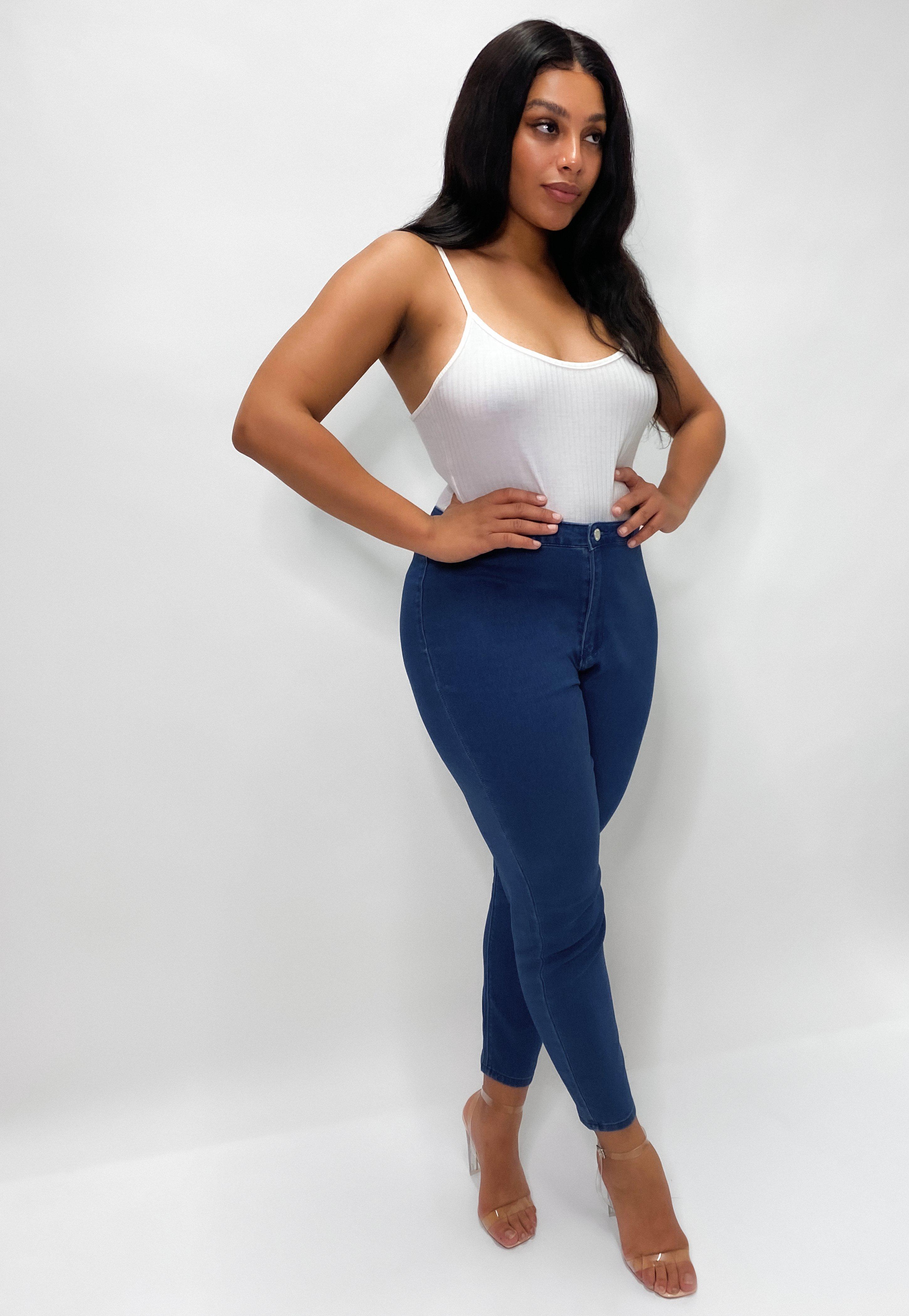 Missguided Cotton Blue Outlaw High Waisted Jeggings Lyst