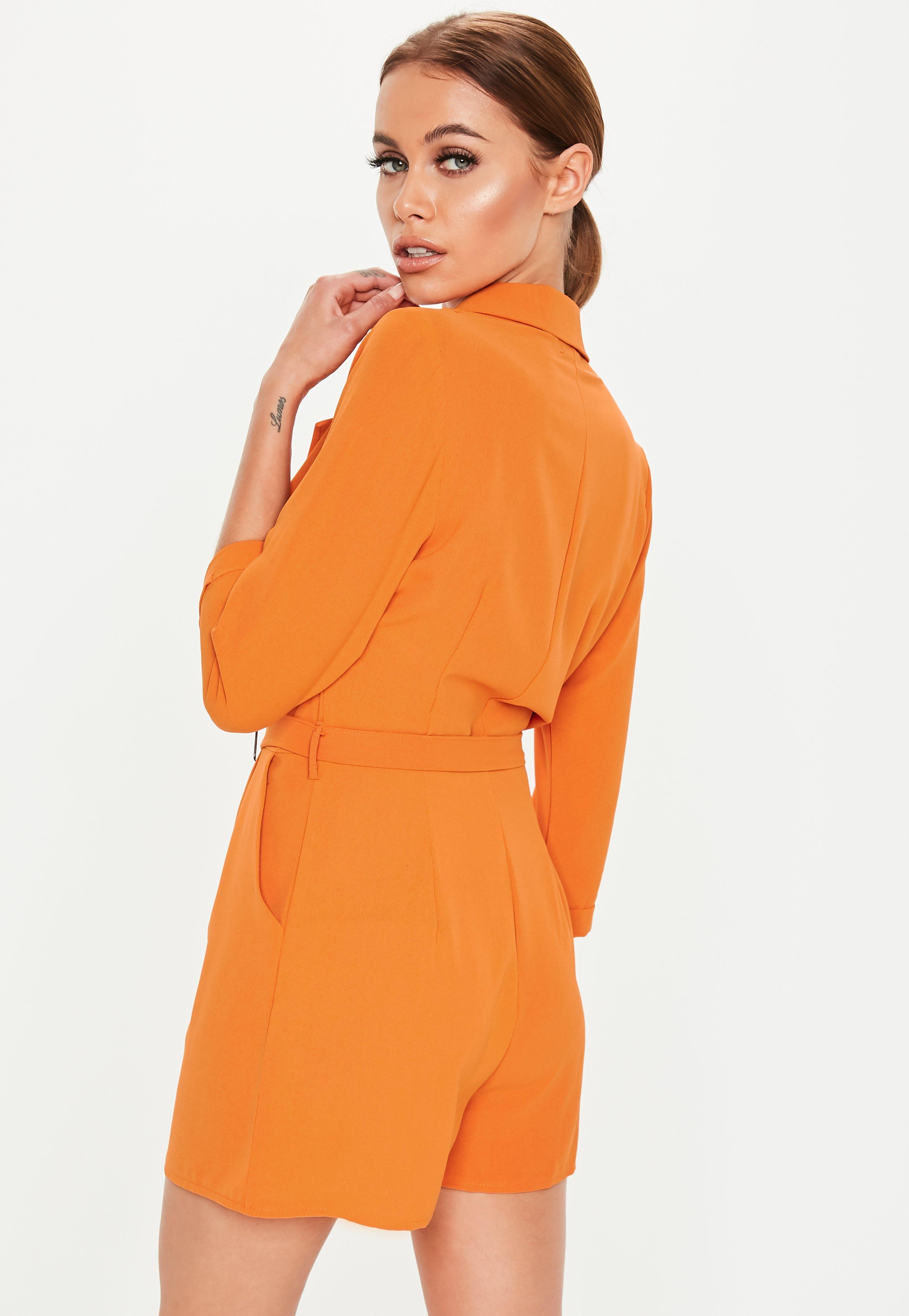 orange belted playsuit