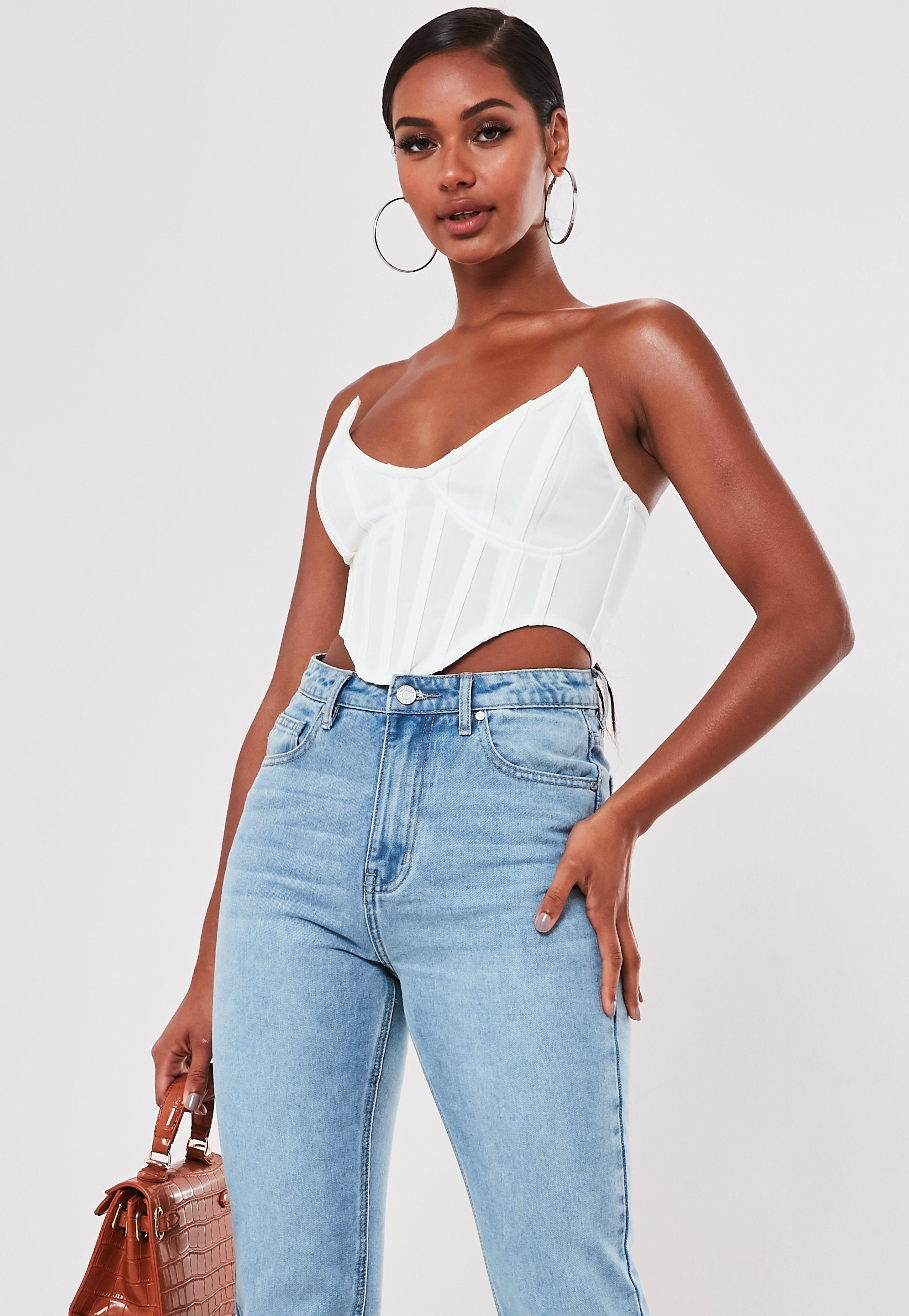 white bustier bralette