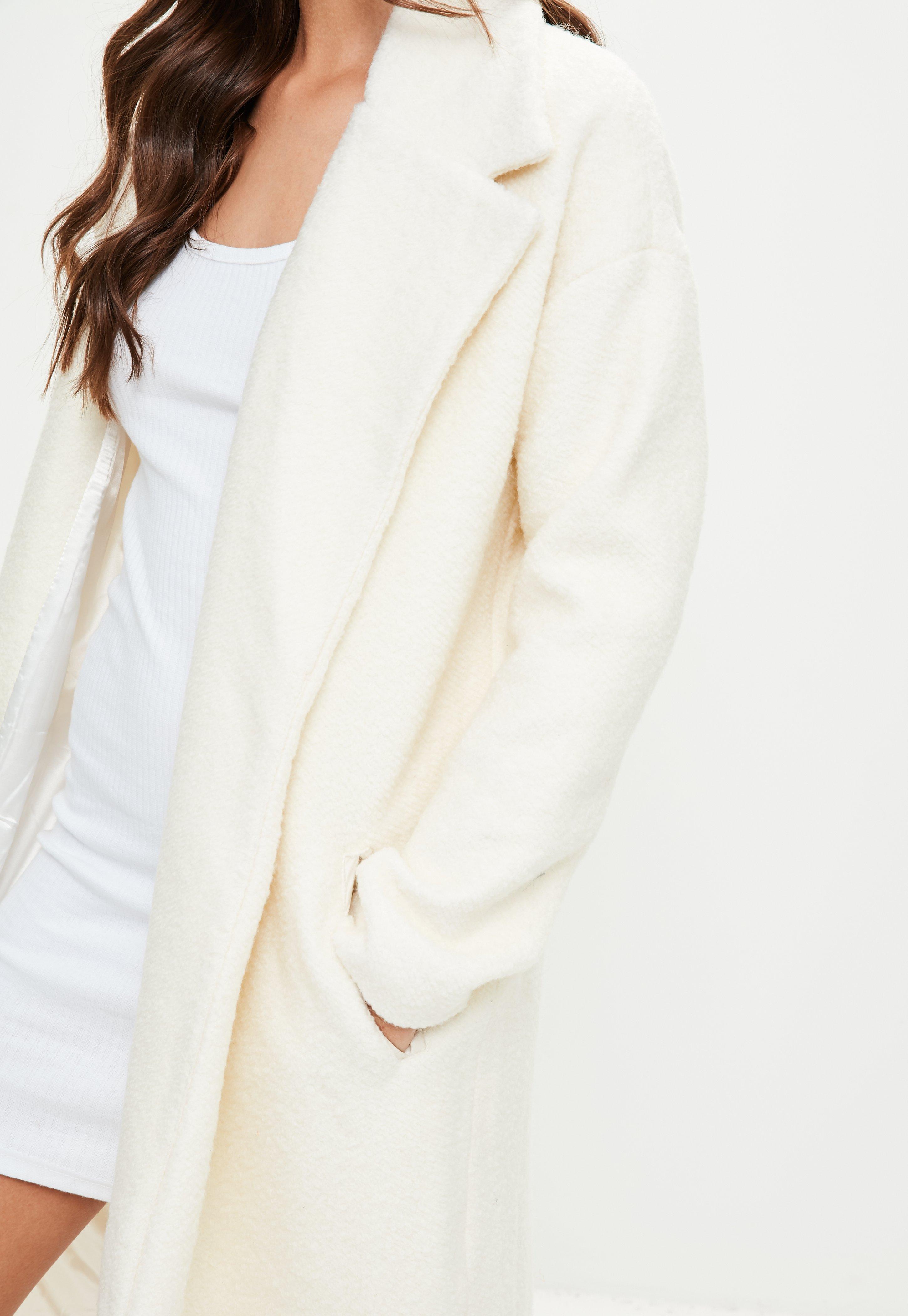 Missguided cream coat Clearance