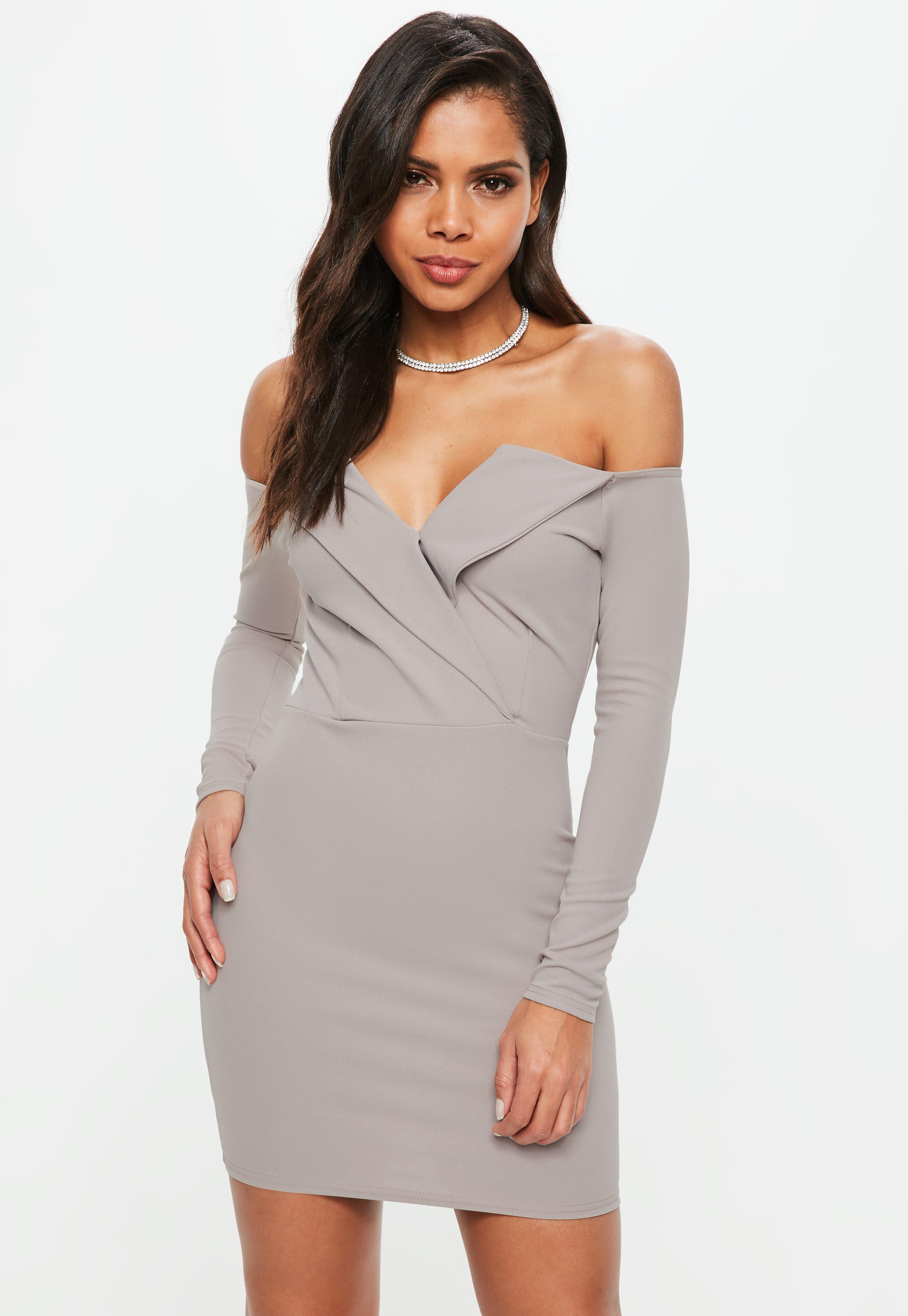 pink bardot foldover wrap dress