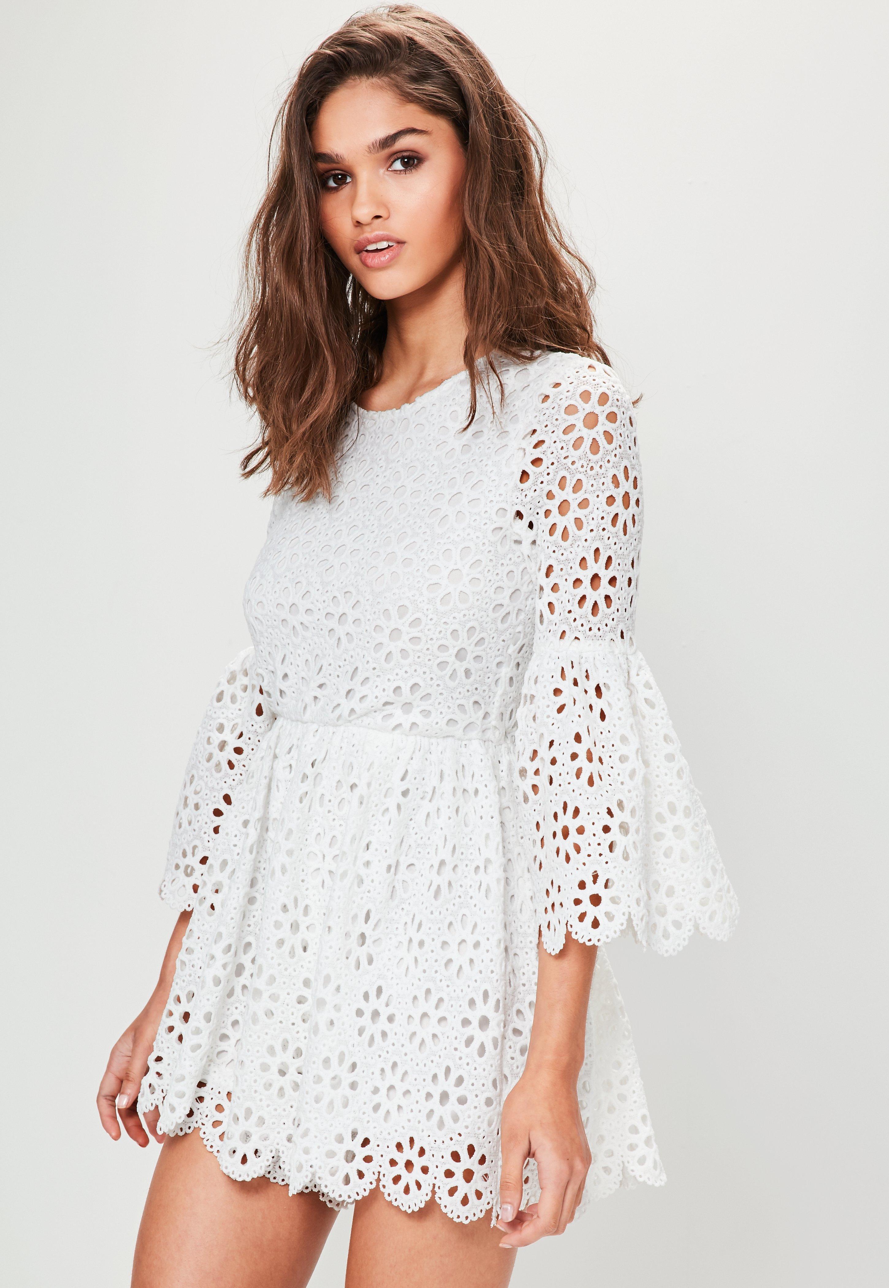 white crochet playsuit
