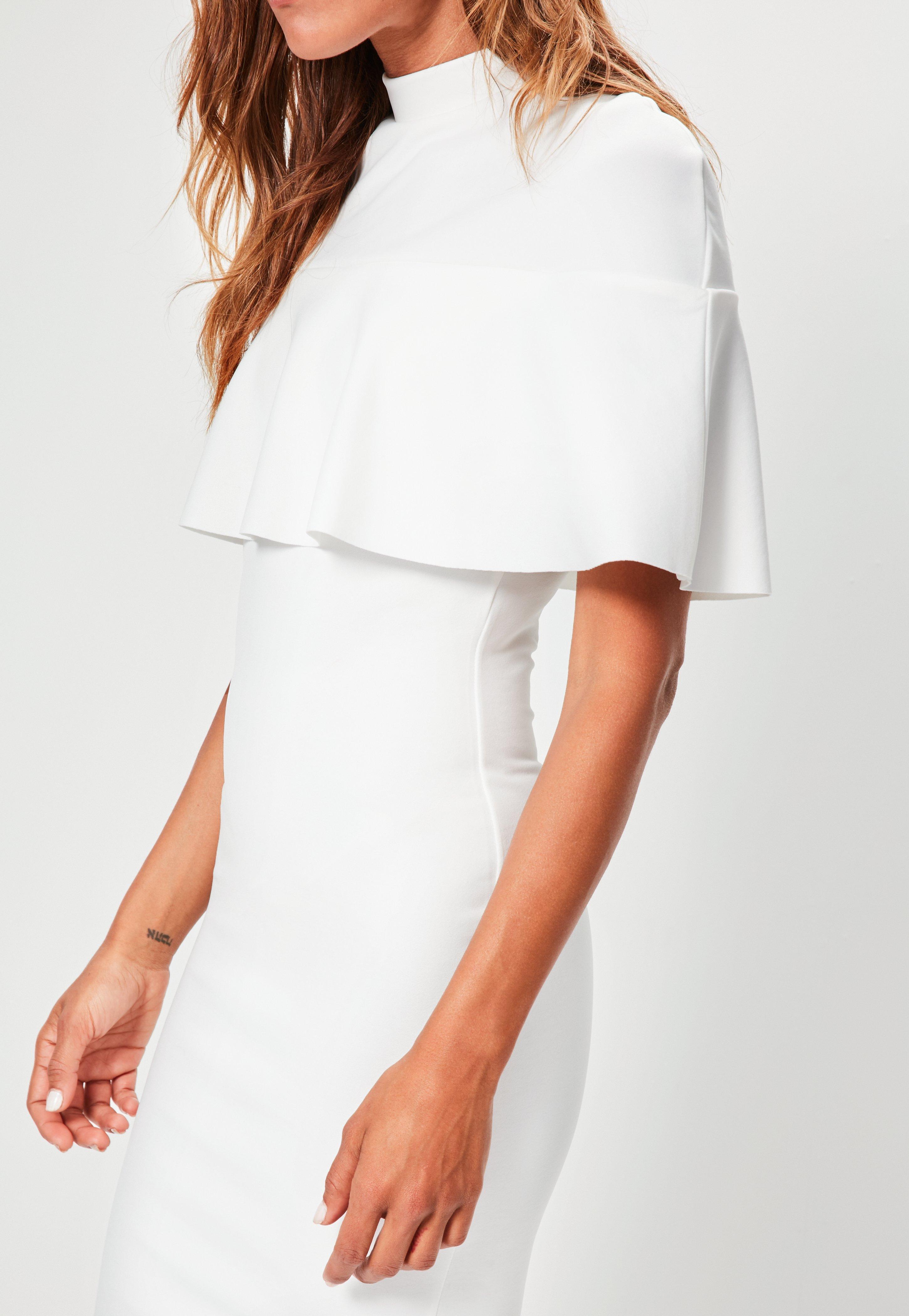 white frill midi dress