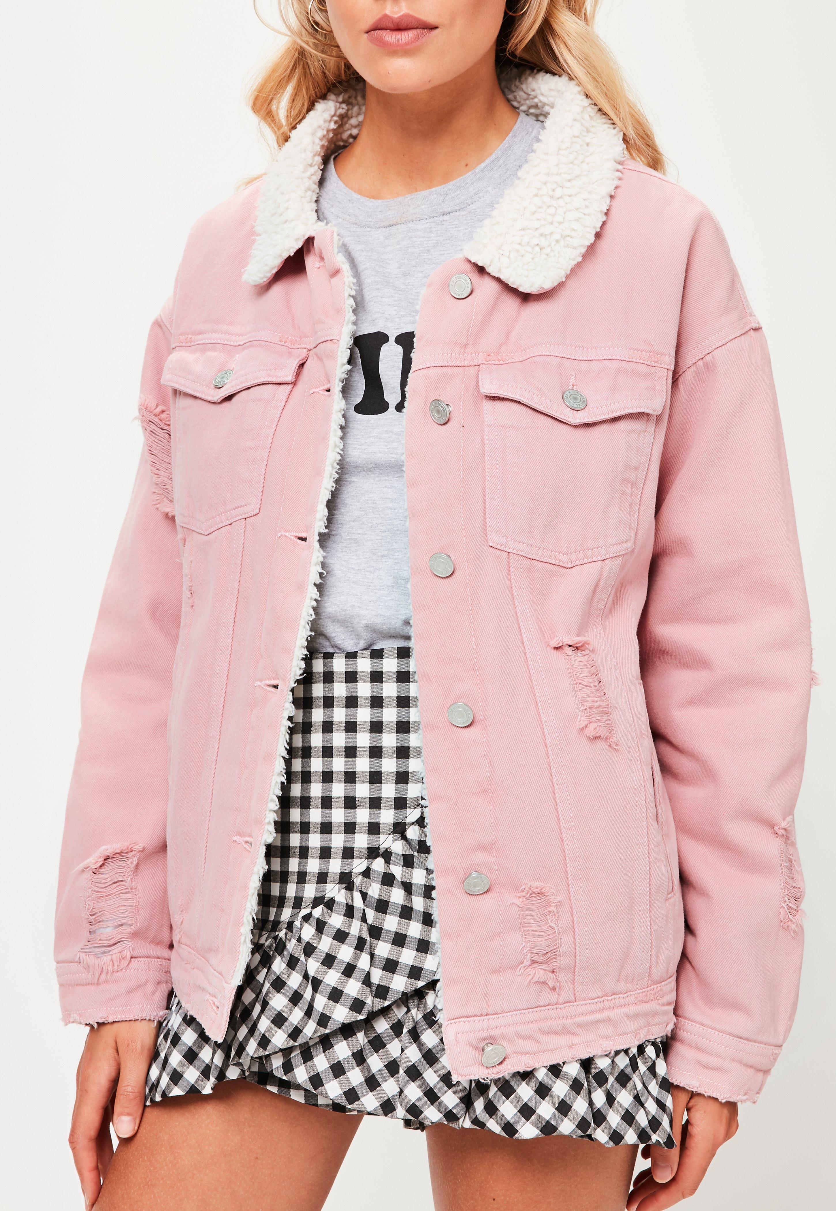 pink borg jacket