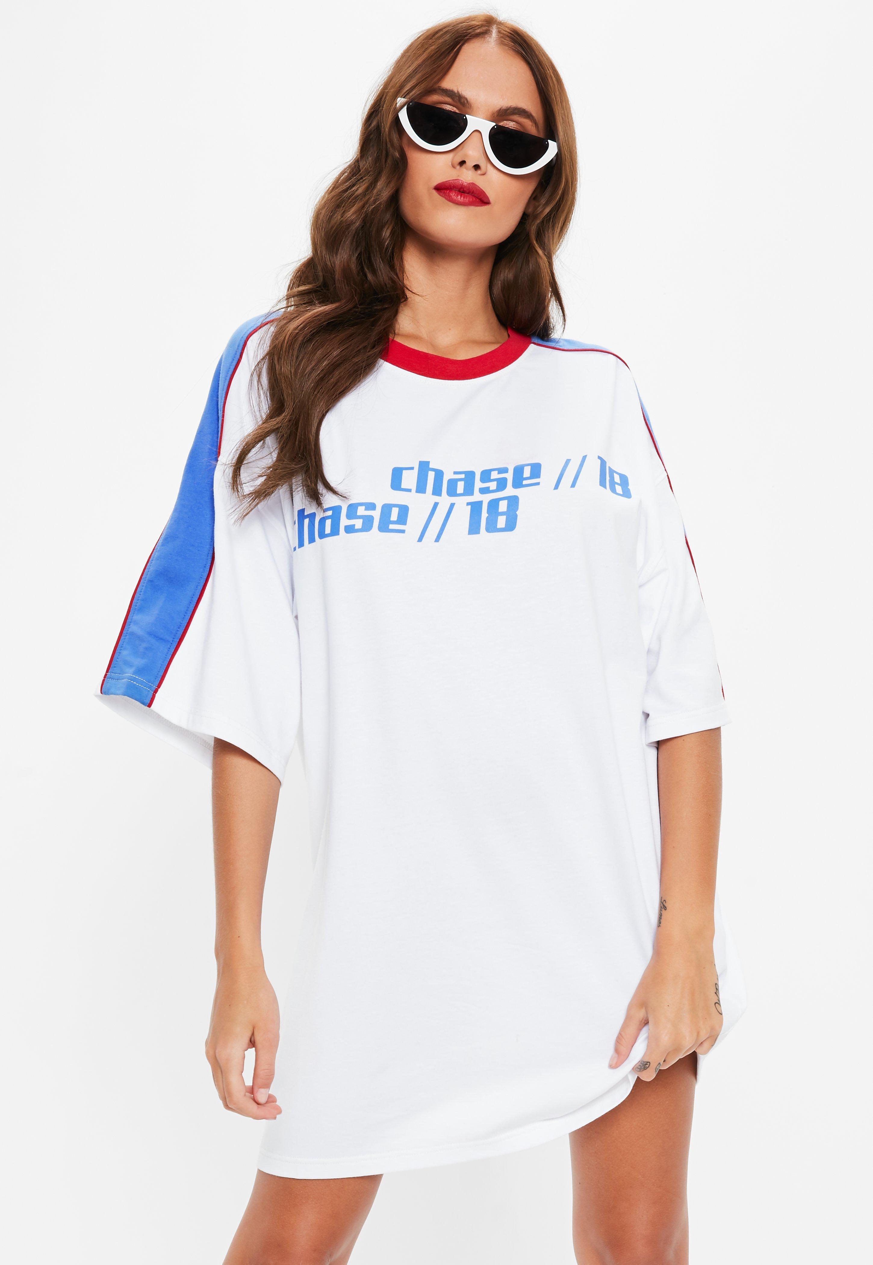 white slogan t shirt dress
