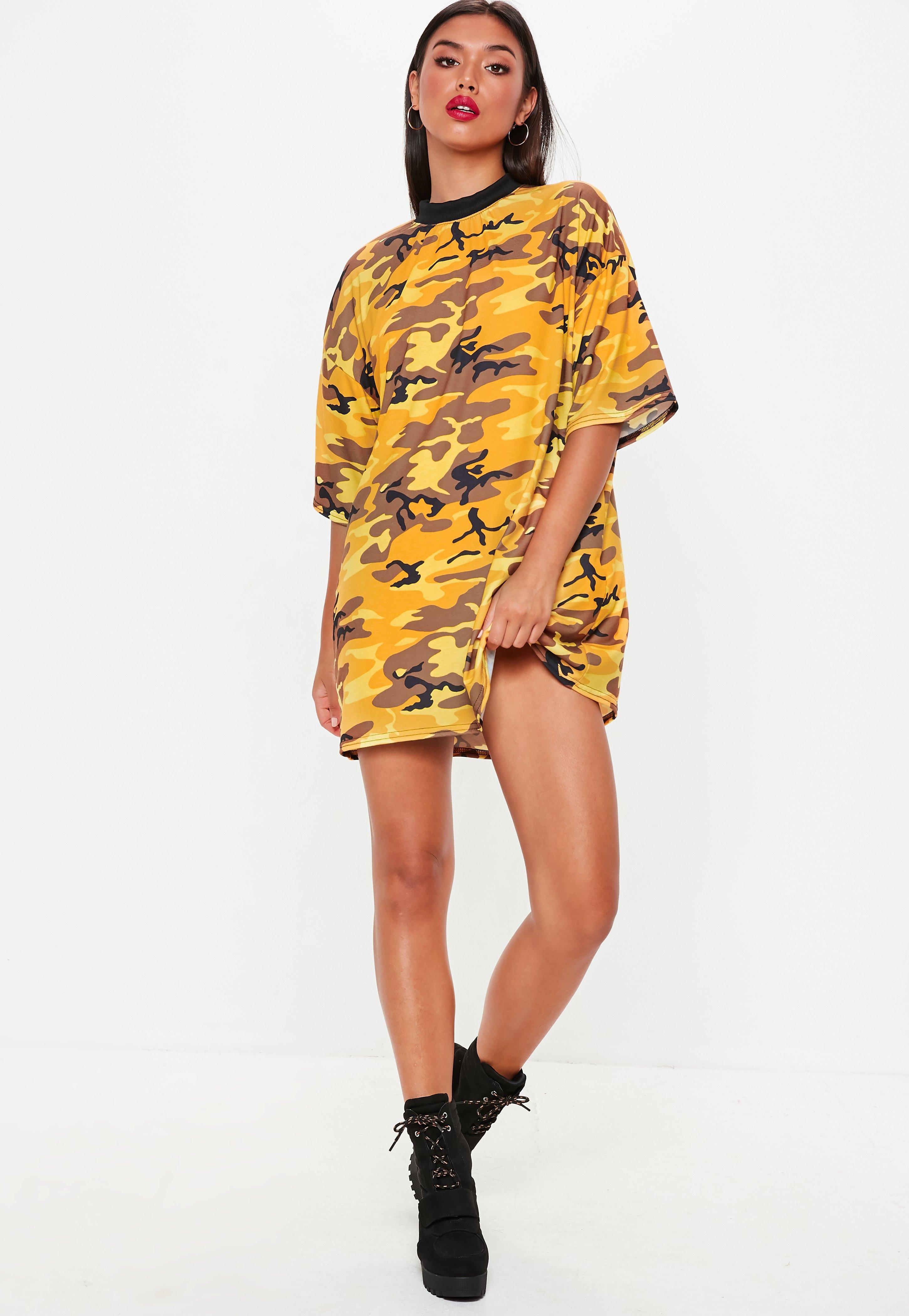 oversized camo t shirt dress