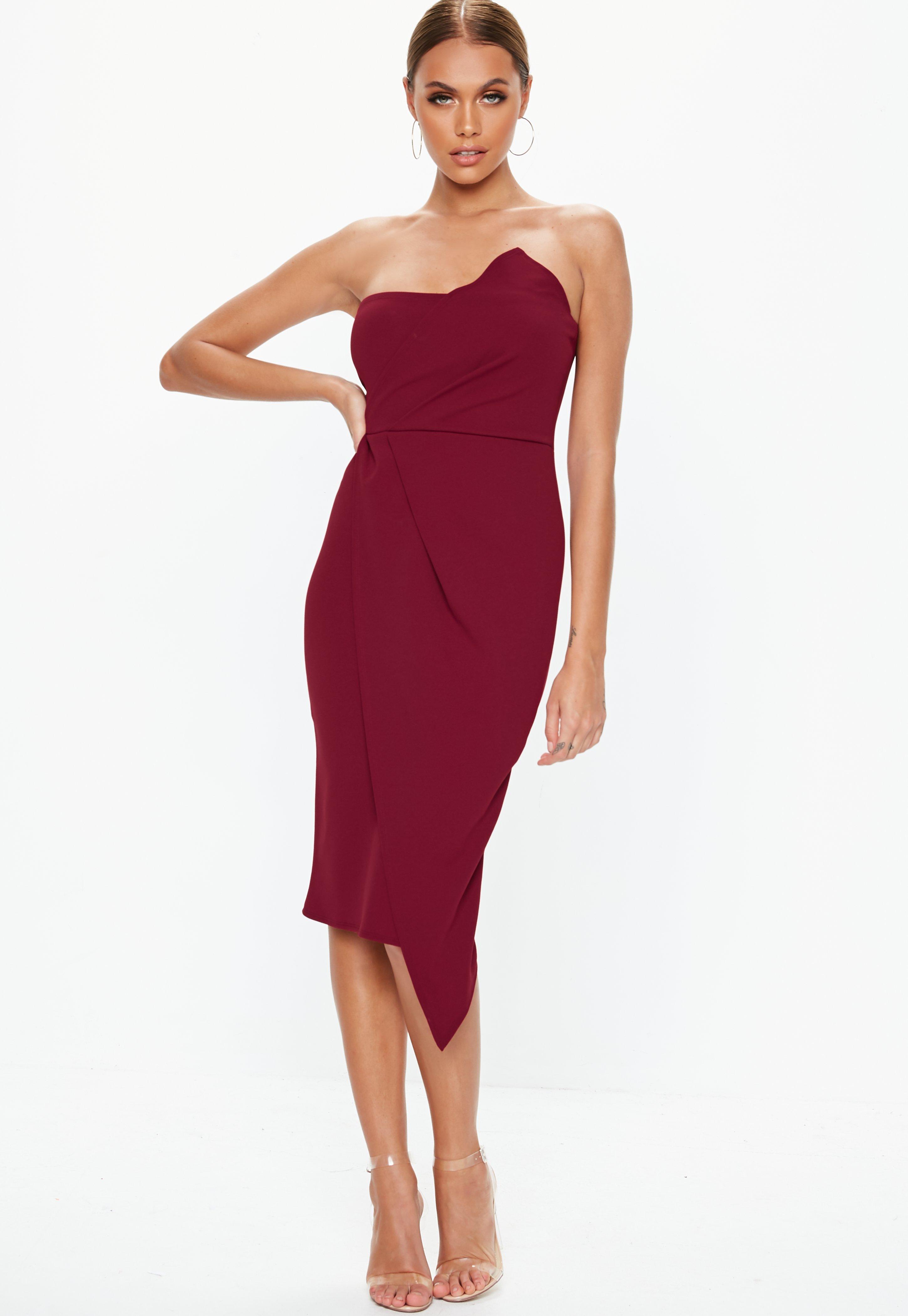 burgundy bandeau dress