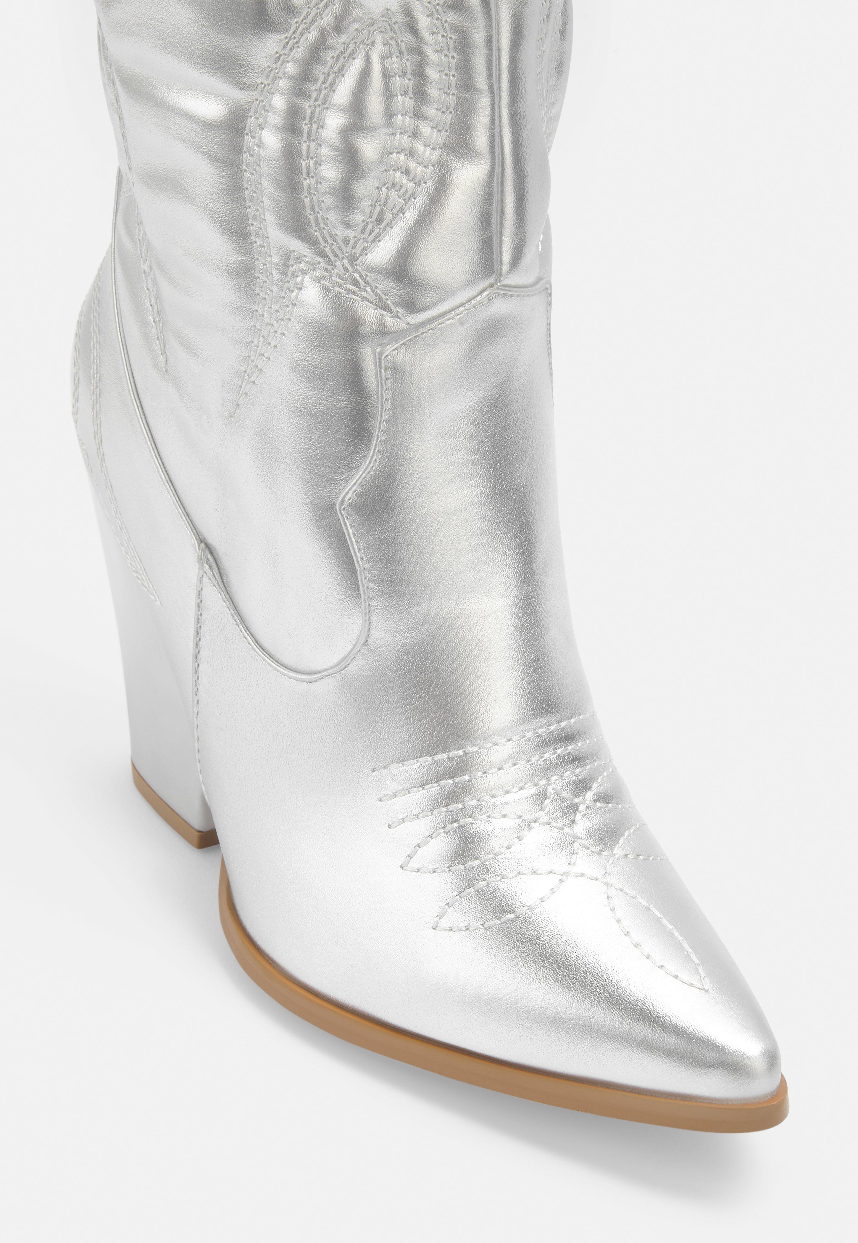 silver western booties