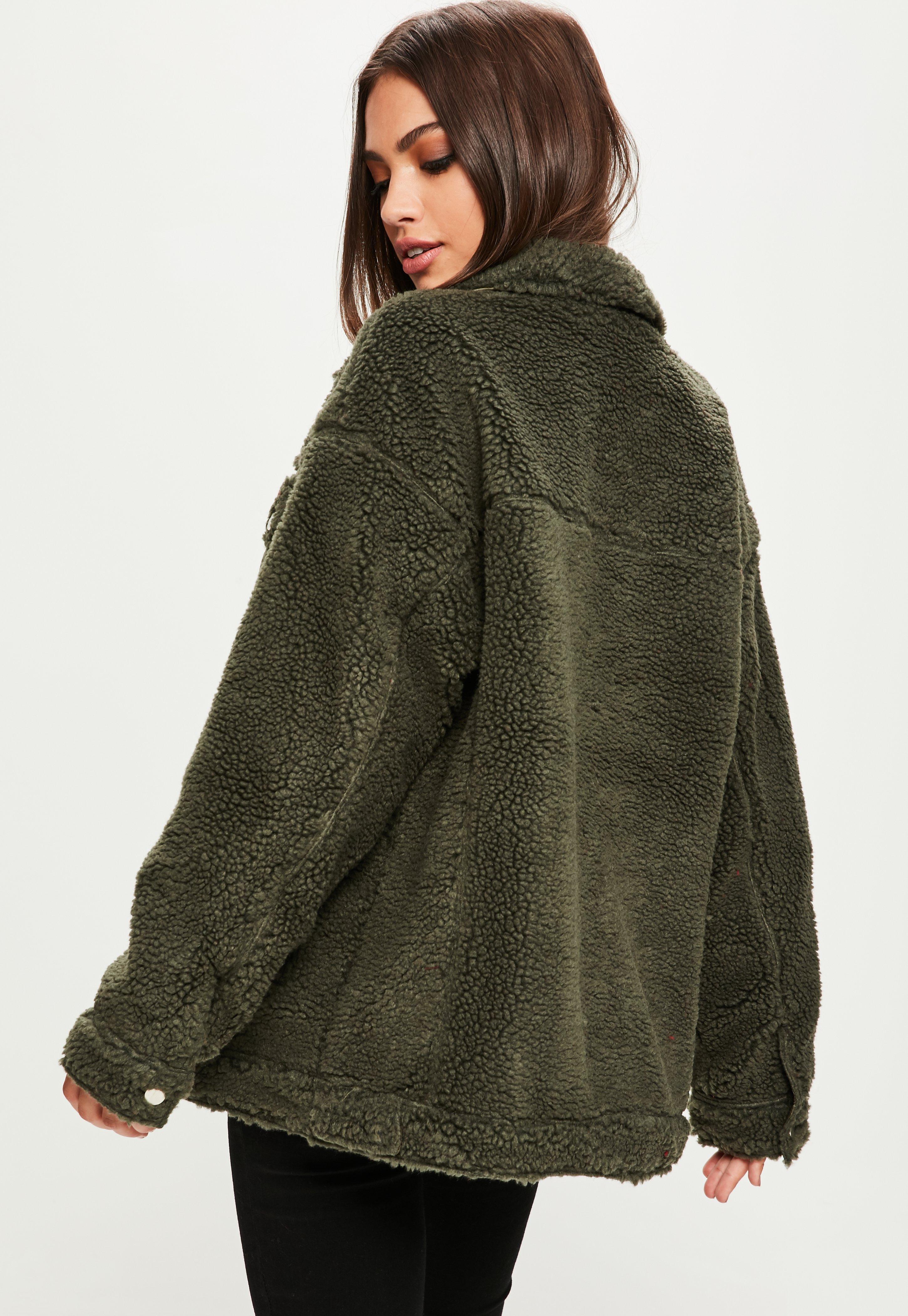 missguided oversized borg trucker jacket