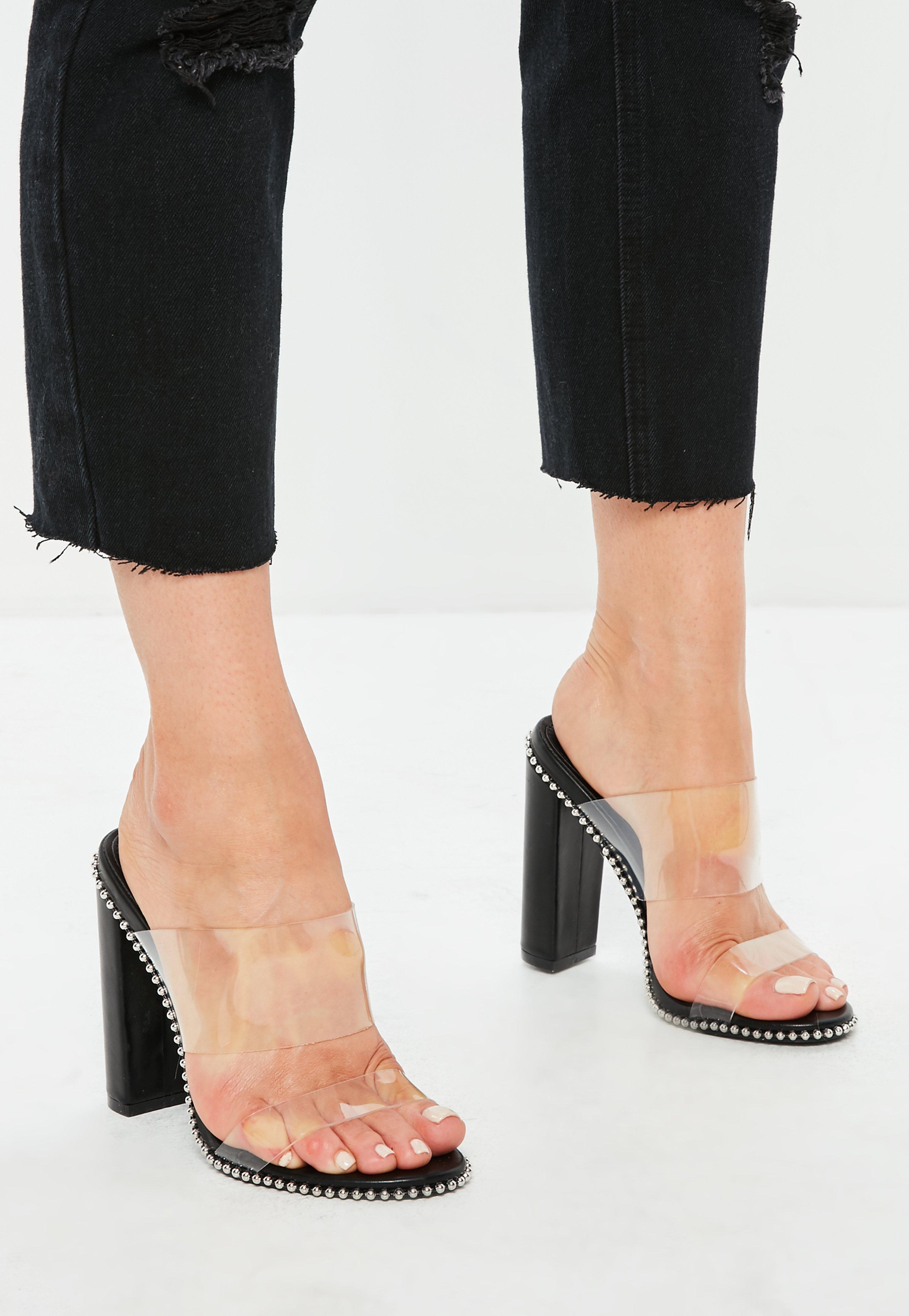 perspex pointed mules