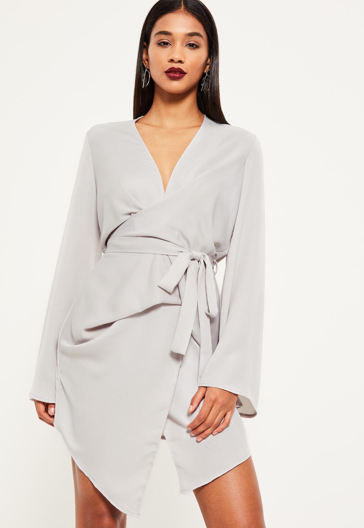 grey kimono dress