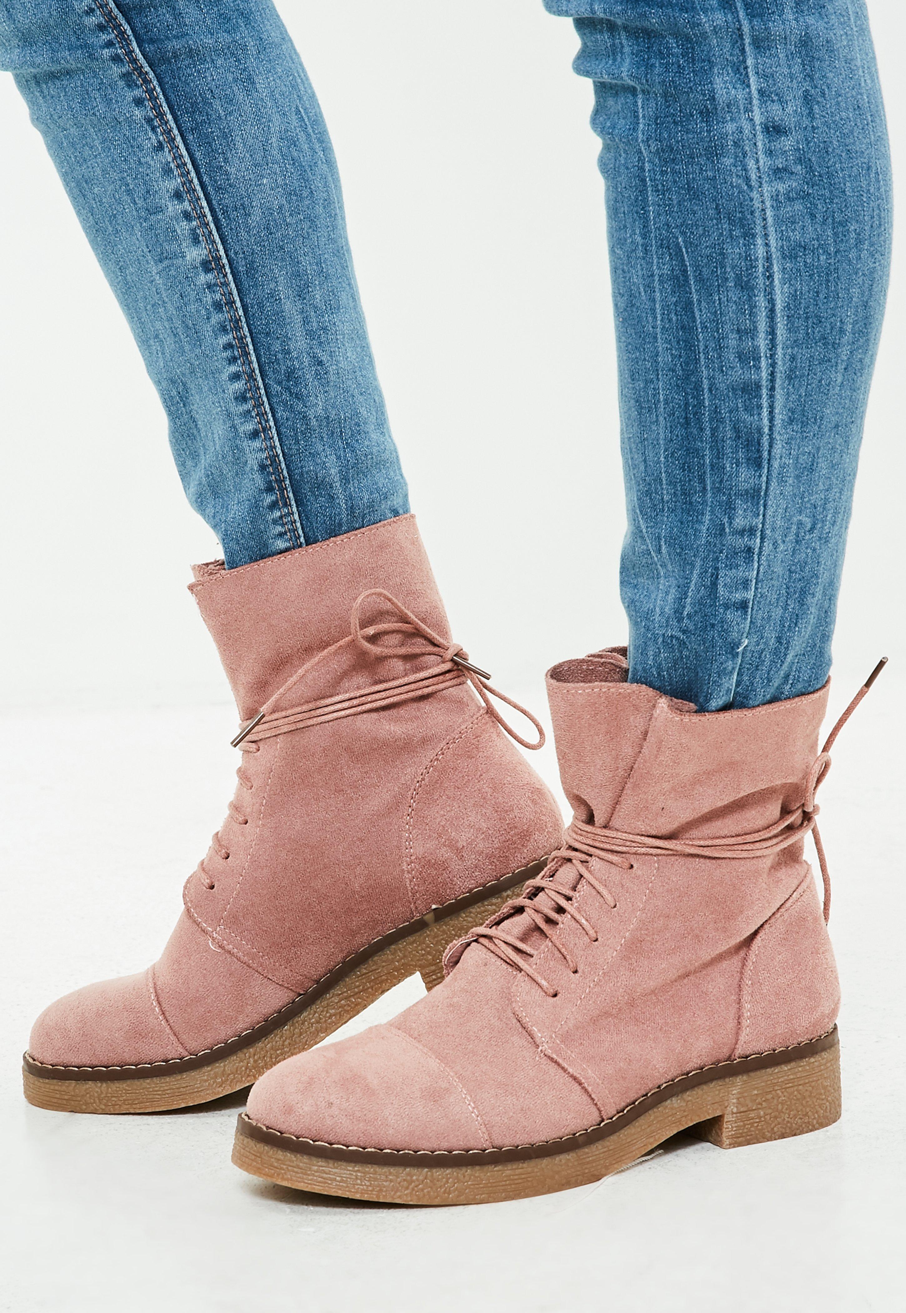 pink suede booties