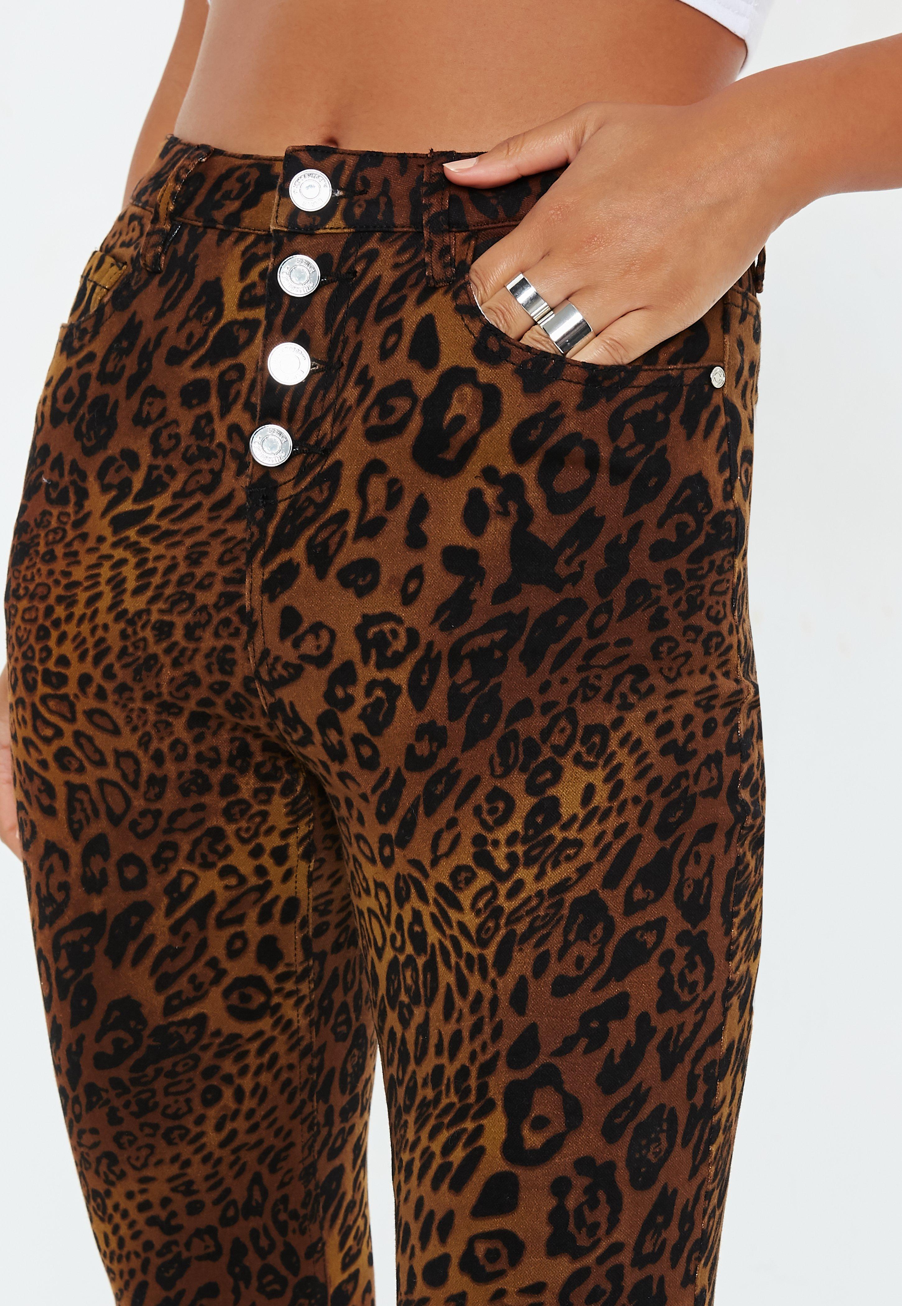 jeans with leopard print