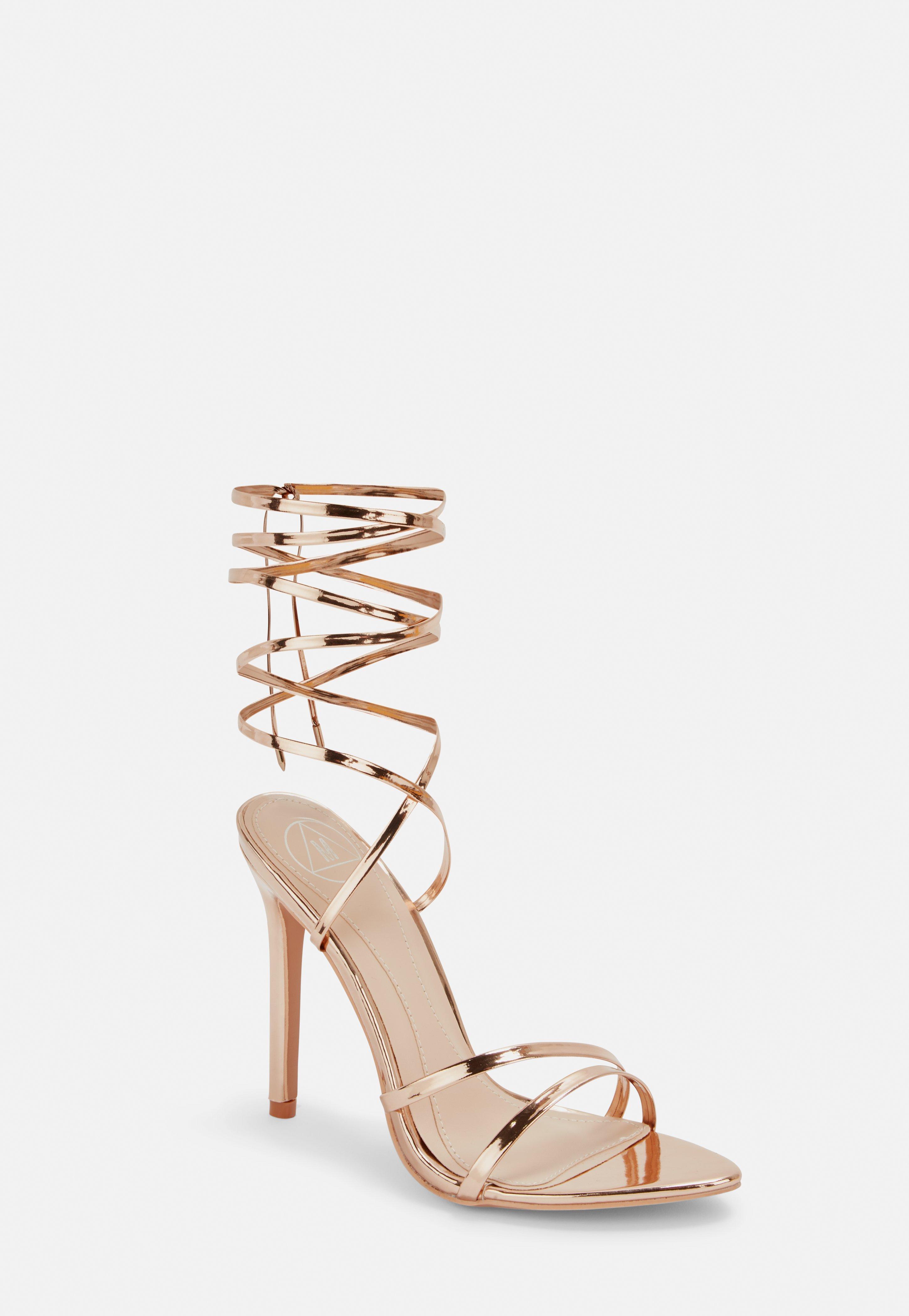 rose gold clear strap point toe barely there sandal