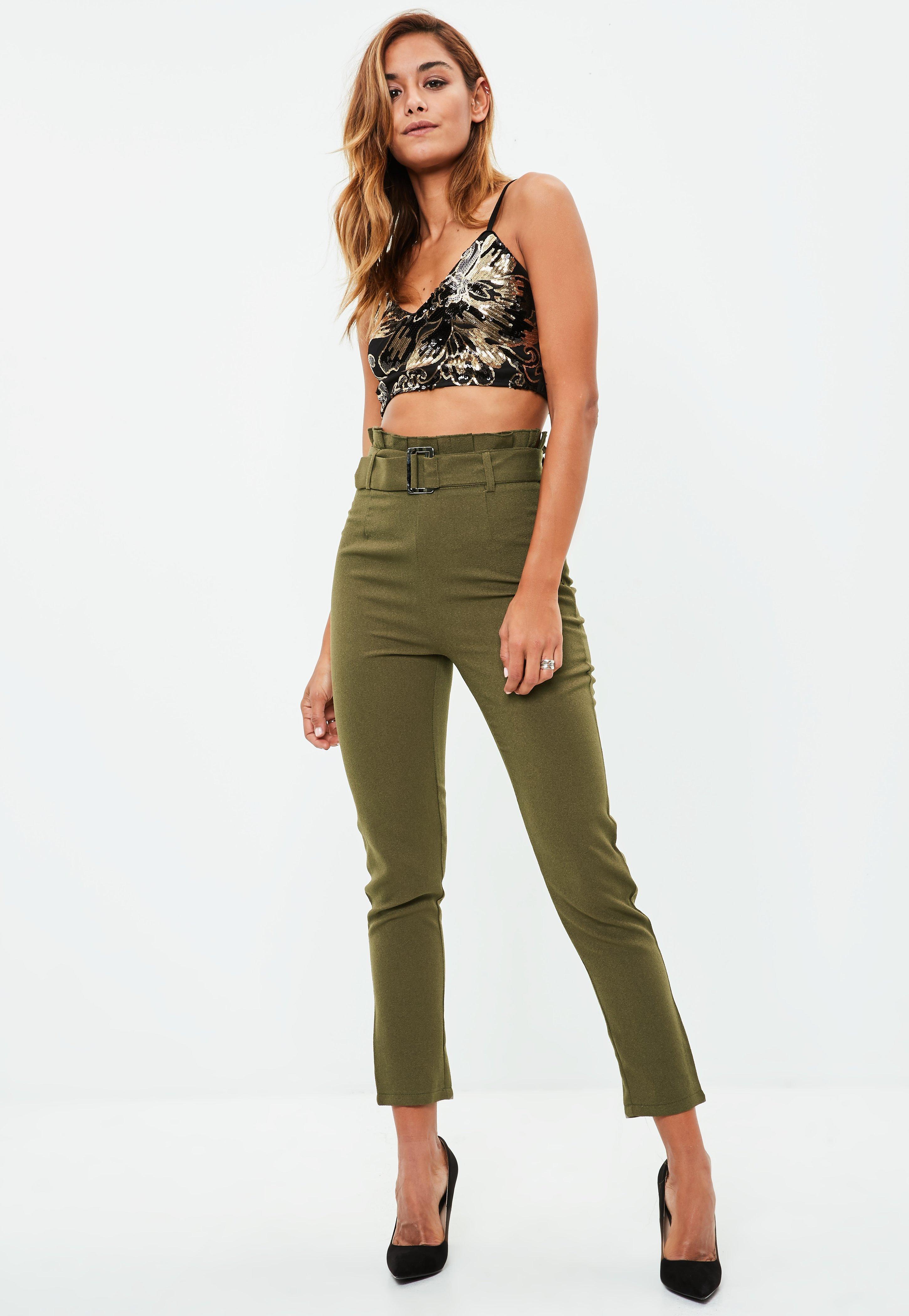 khaki cigarette pants